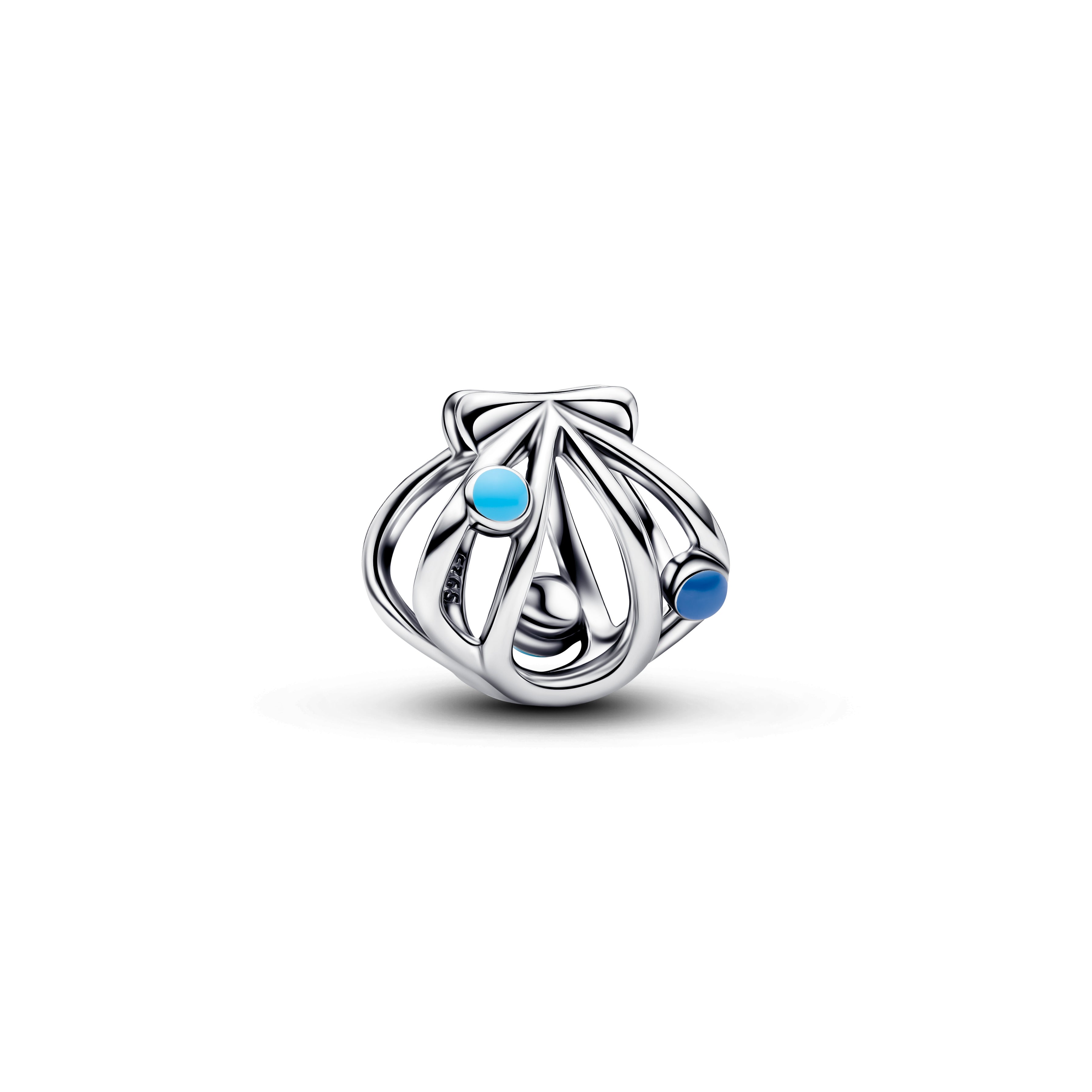 PANDORA Openwork Shell Charm Enamel Silver Animals Charms Bracelet Charm Jewelry Gift