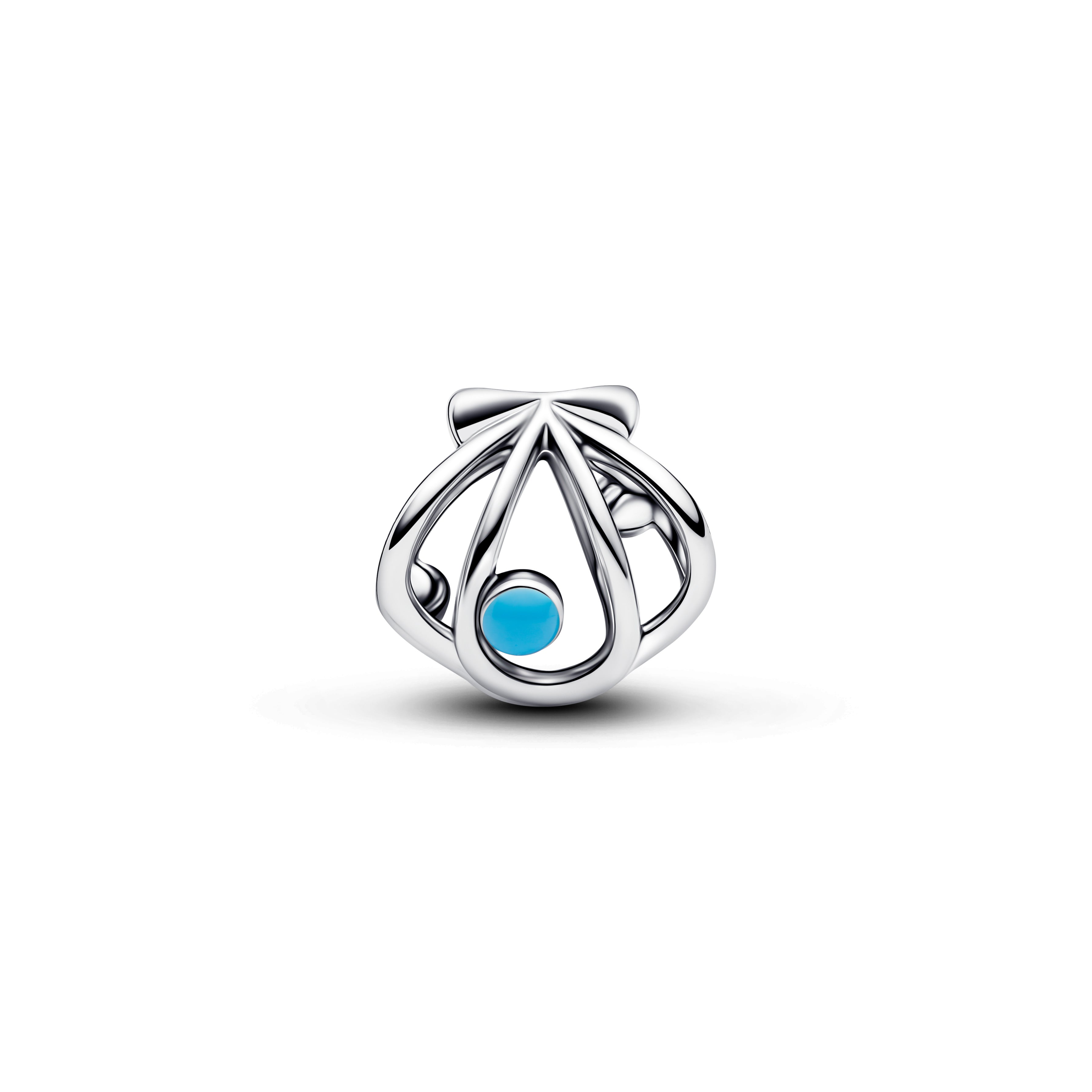 PANDORA Openwork Shell Charm Enamel Silver Animals Charms Bracelet Charm Jewelry Gift