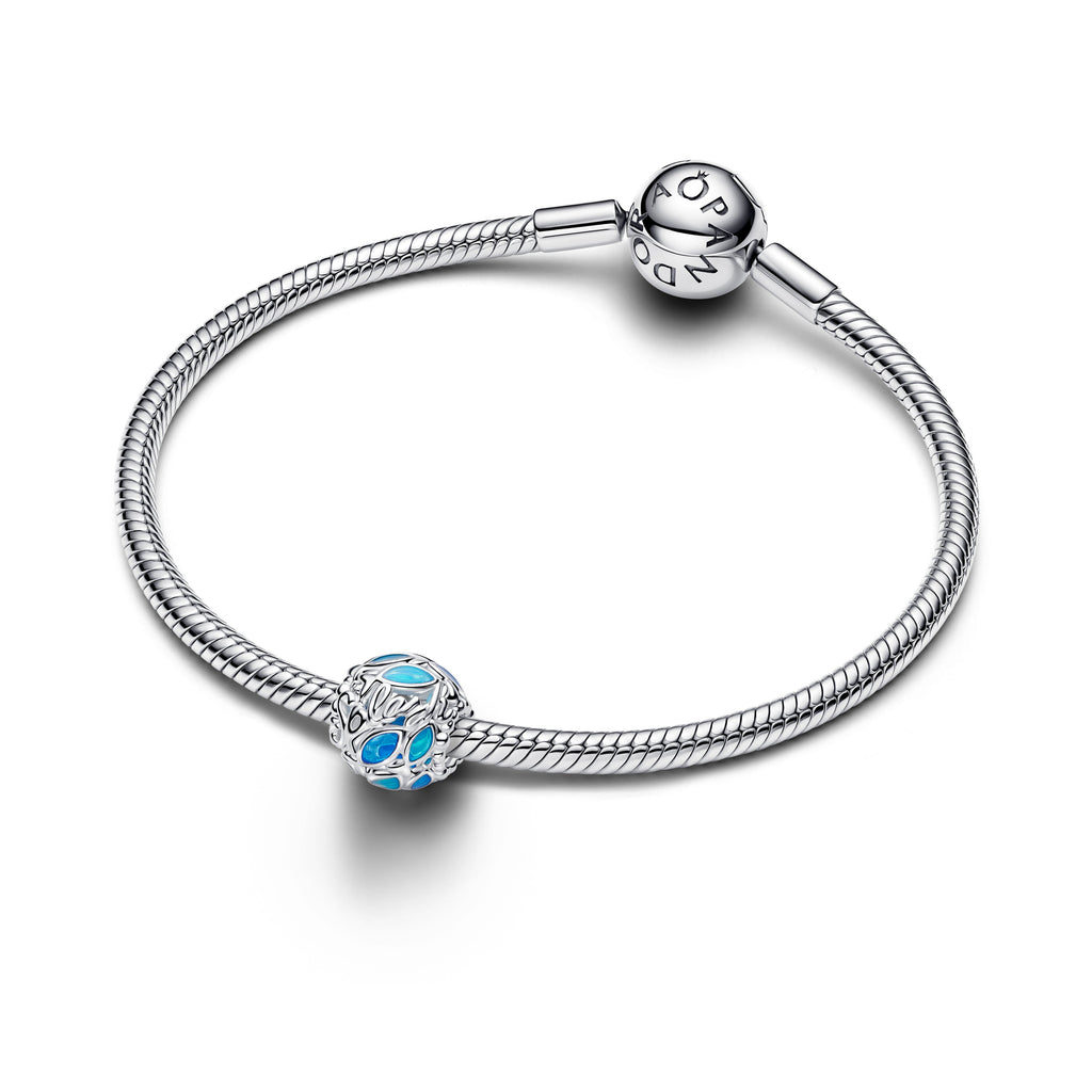 PANDORA Openwork Swimming Fish Charm Enamel Blue Animals Charms Bracelet Charm Jewelry Gift