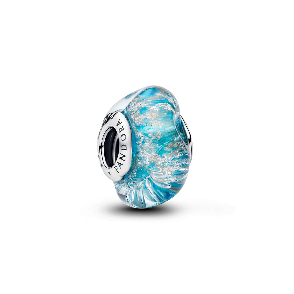 PANDORA Turquoise Murano Glass And Glitter Charm Blue Summer Charms Bracelet Charm Jewelry Gift