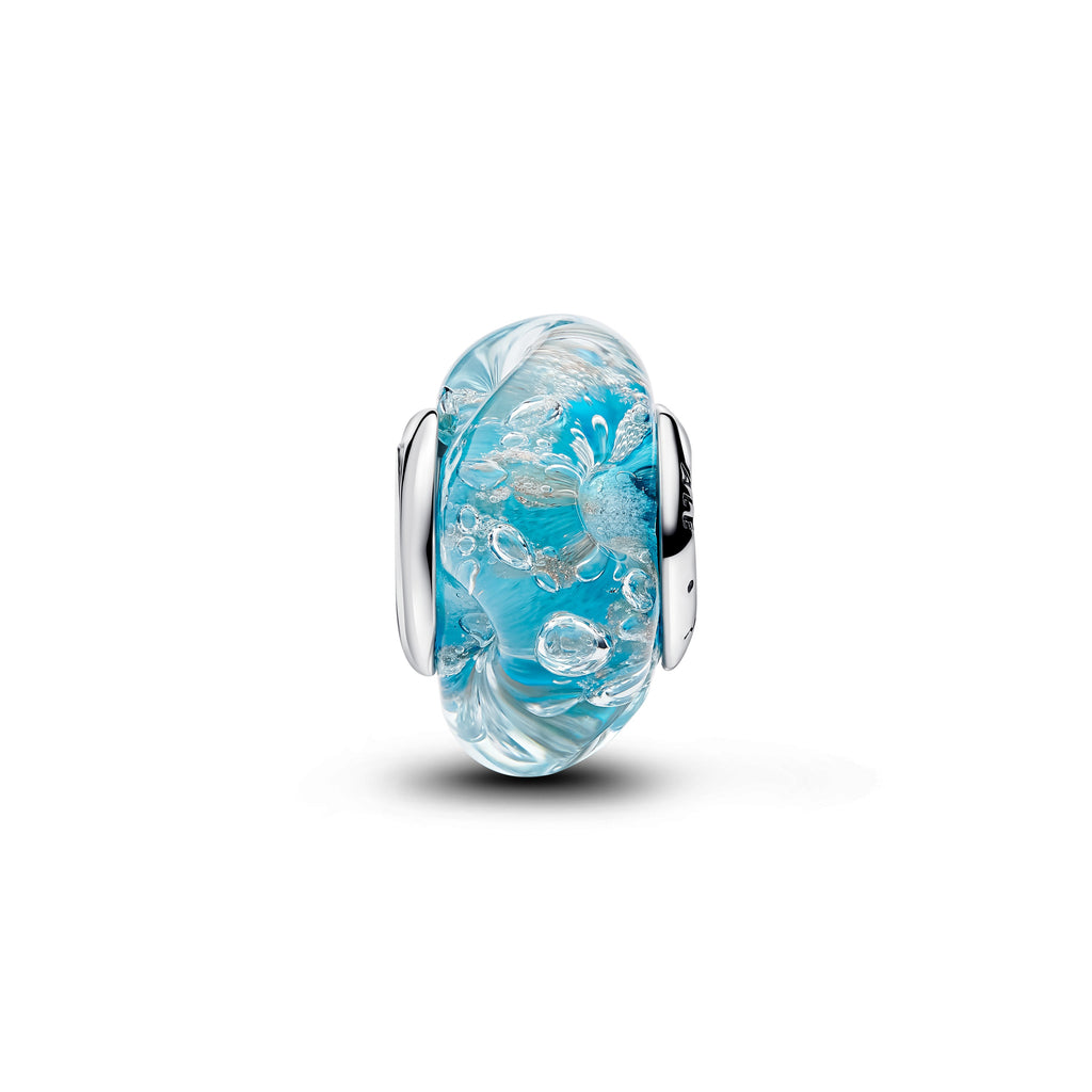 PANDORA Turquoise Murano Glass And Glitter Charm Blue Summer Charms Bracelet Charm Jewelry Gift
