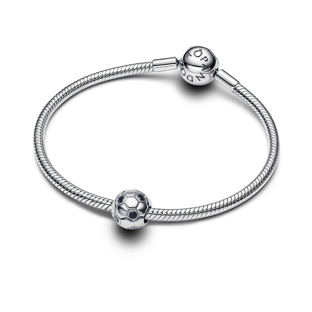 PANDORA Soccer Ball Charm Man Made Crystal Silver Sports Charms Bracelet Charm Jewelry Gift