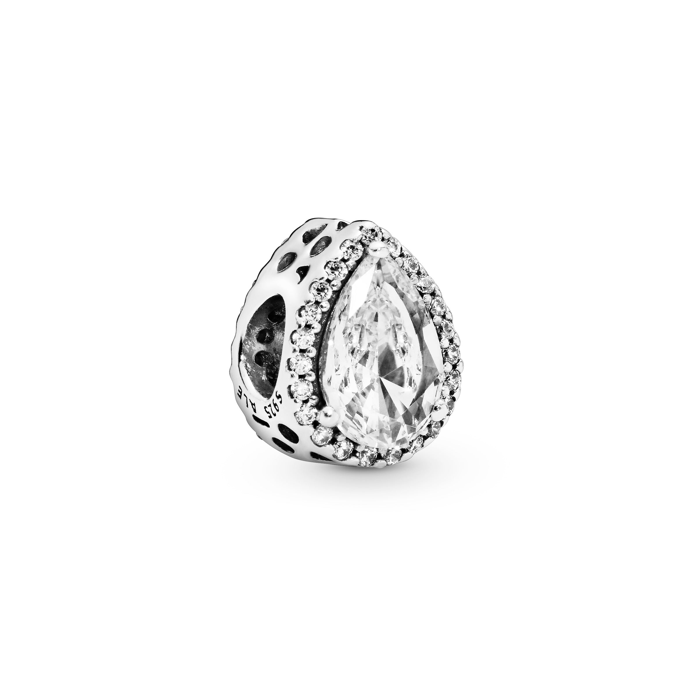 PANDORA Sparkling Teardrop Halo Charm Sterling Silver Weddings Charms Bracelet Charm Jewelry Gift