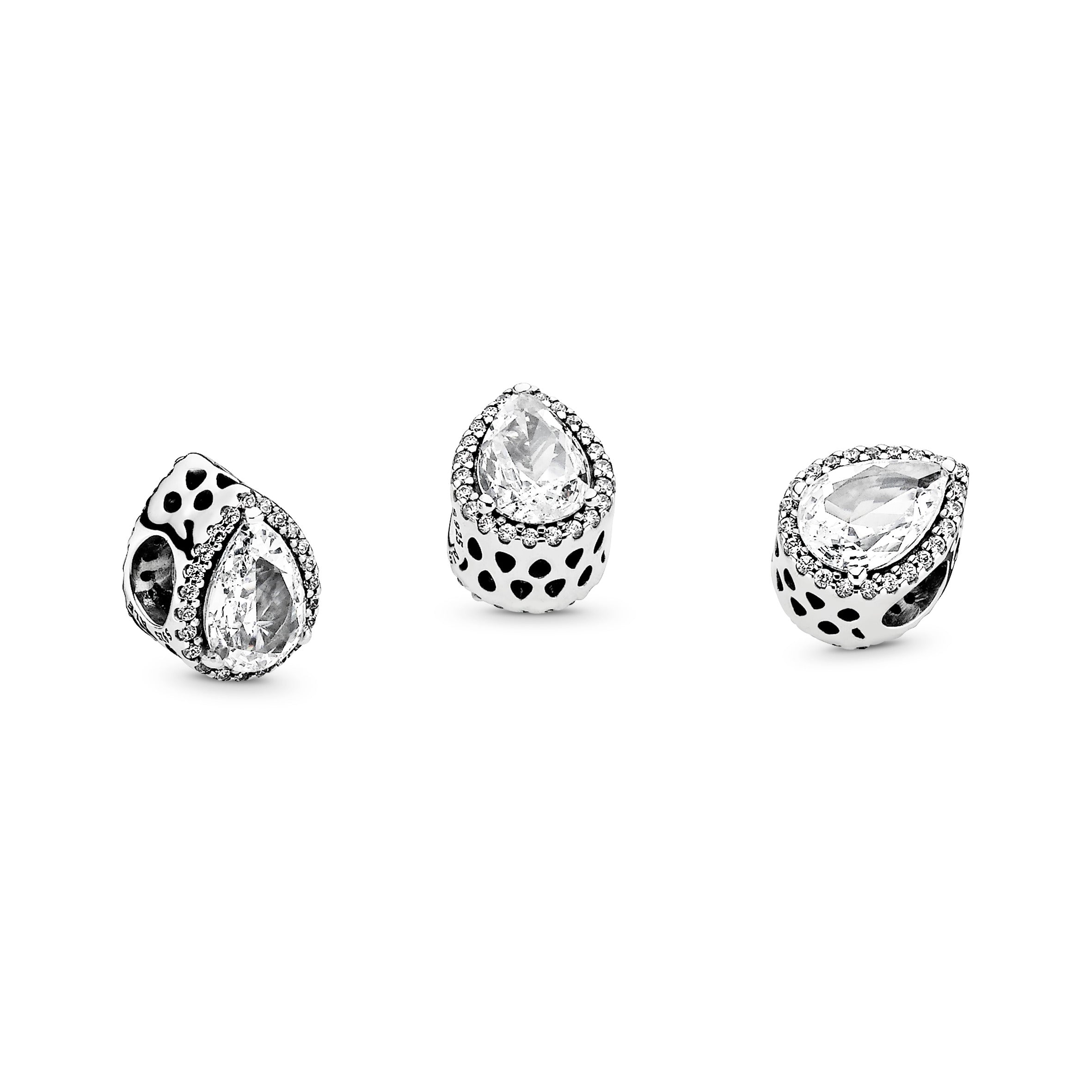 PANDORA Sparkling Teardrop Halo Charm Sterling Silver Weddings Charms Bracelet Charm Jewelry Gift