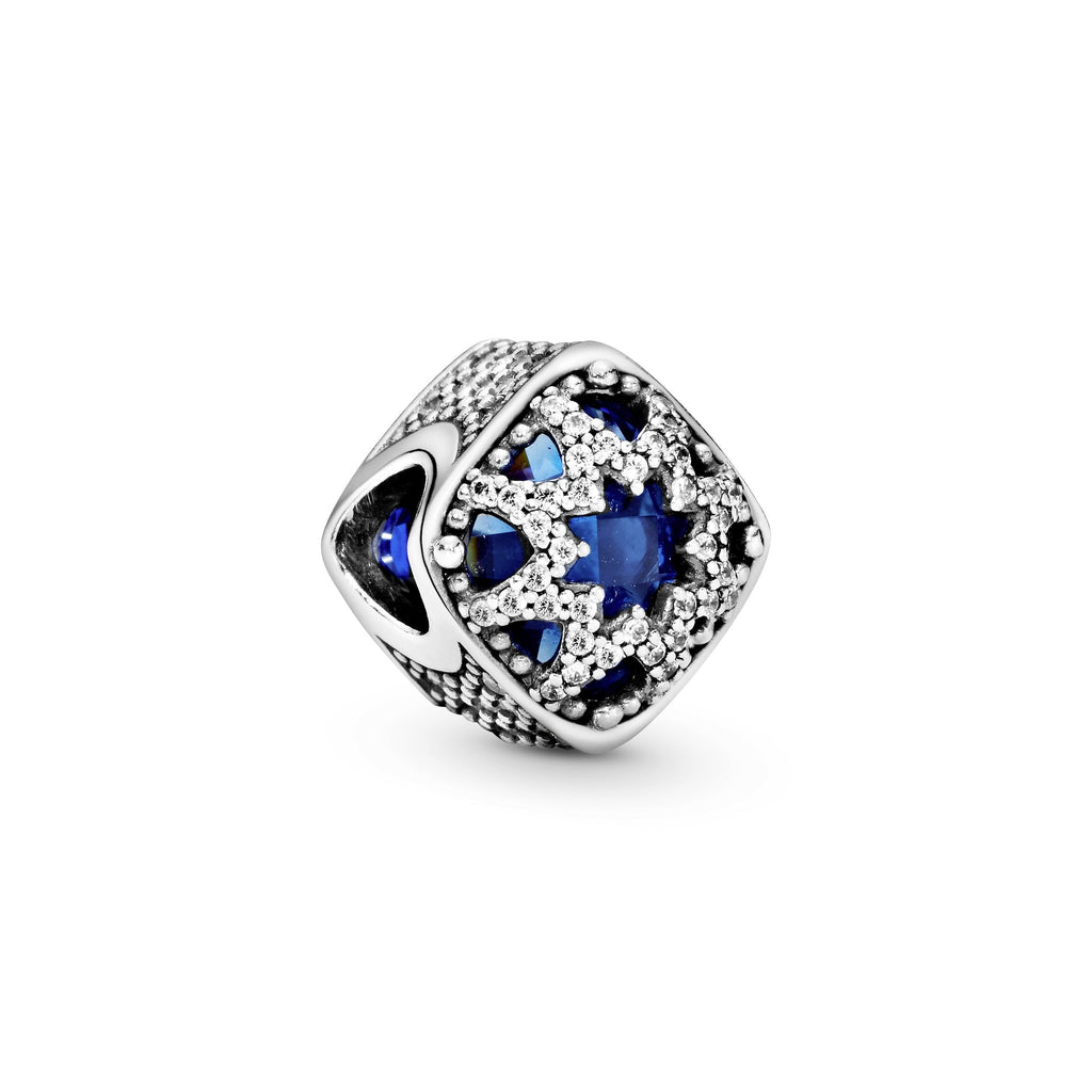 PANDORA Square Blue Star Charm Sterling Silver Charms Bracelet Charm Jewelry Gift