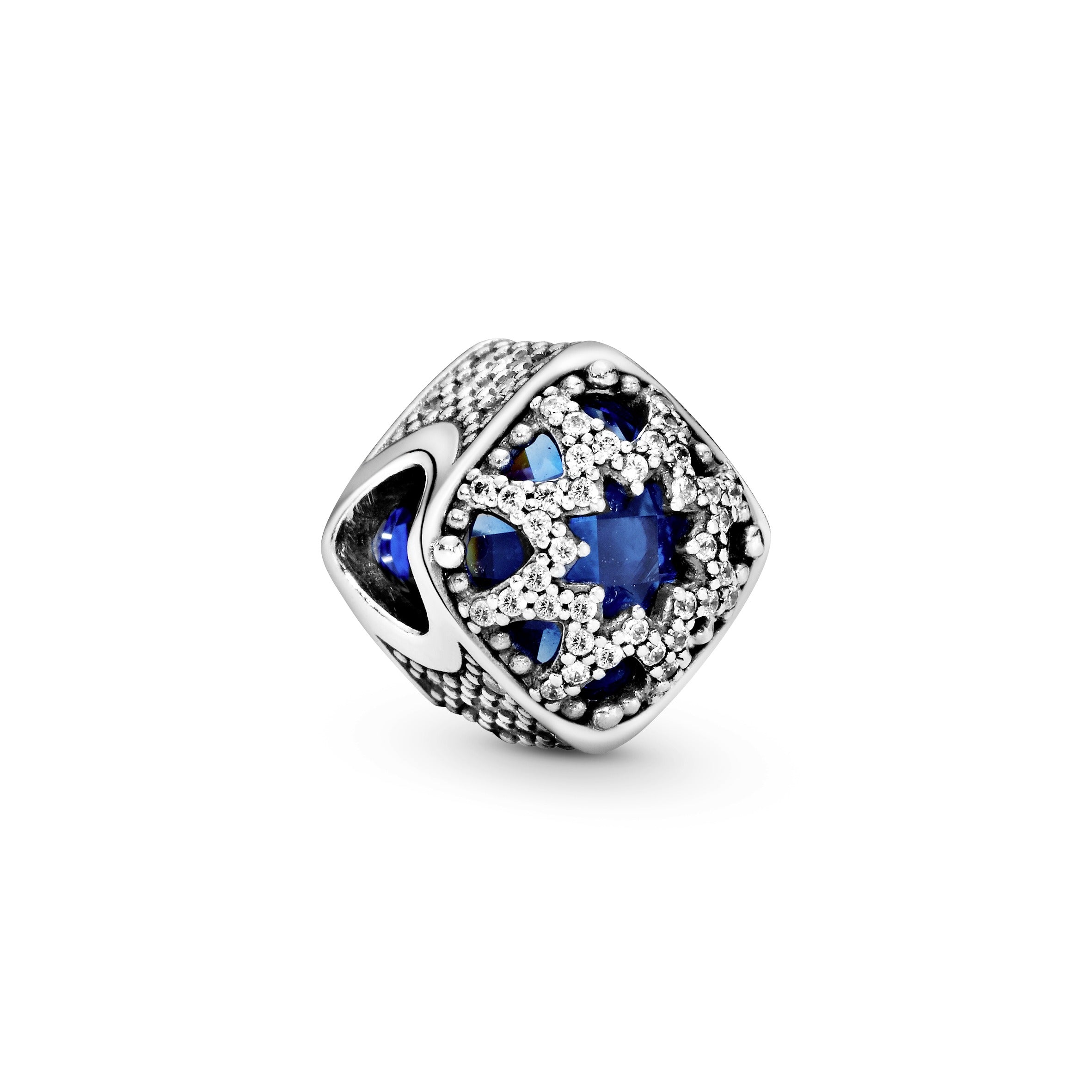 PANDORA Square Blue Star Charm Sterling Silver Charms Bracelet Charm Jewelry Gift