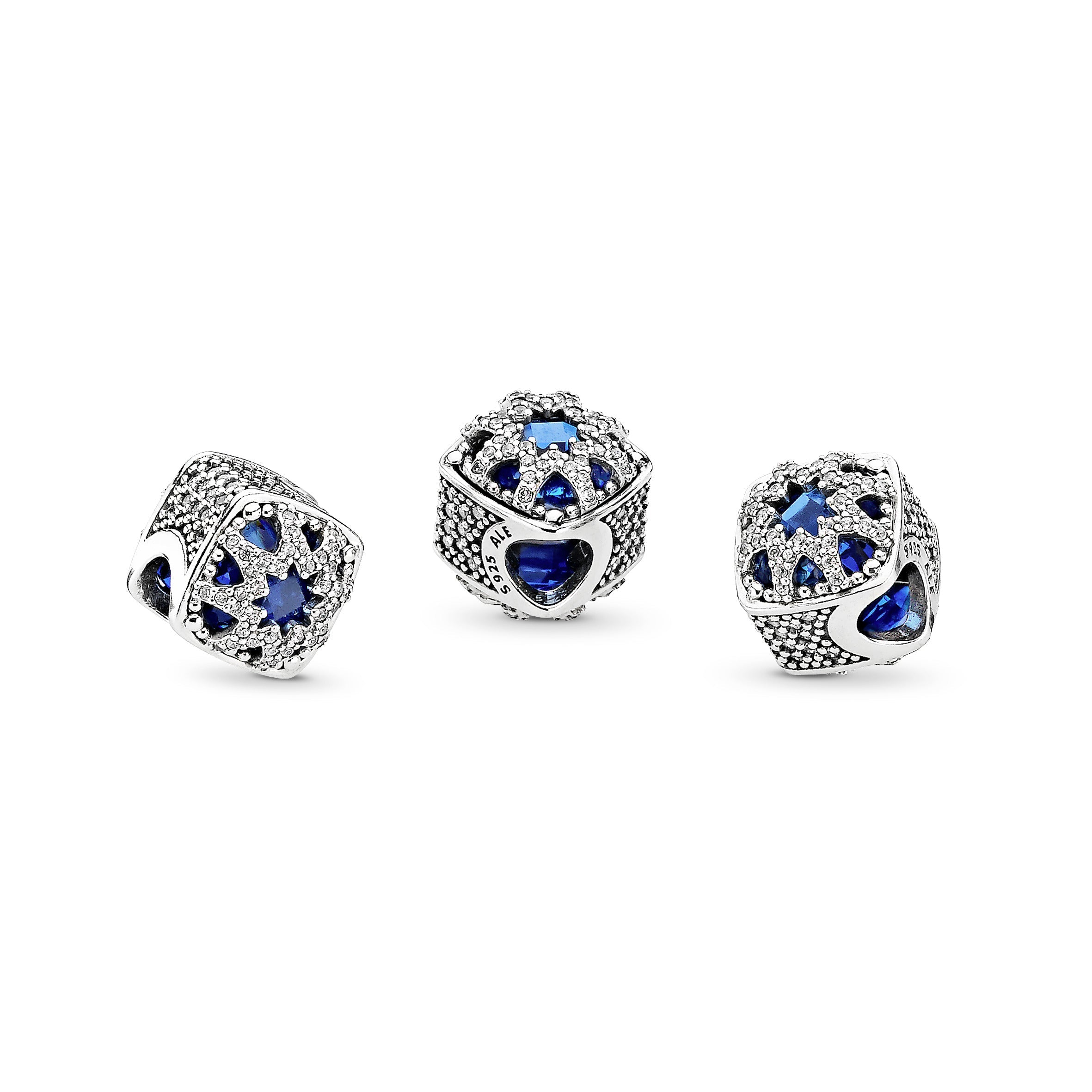 PANDORA Square Blue Star Charm Sterling Silver Charms Bracelet Charm Jewelry Gift