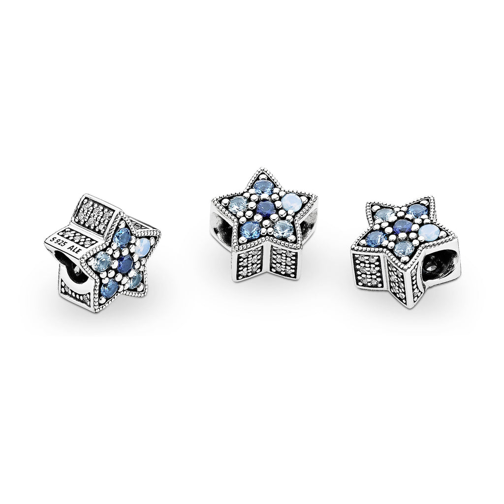 PANDORA Bright Blue Star Charm Nature Charms Bracelet Charm Jewelry Gift