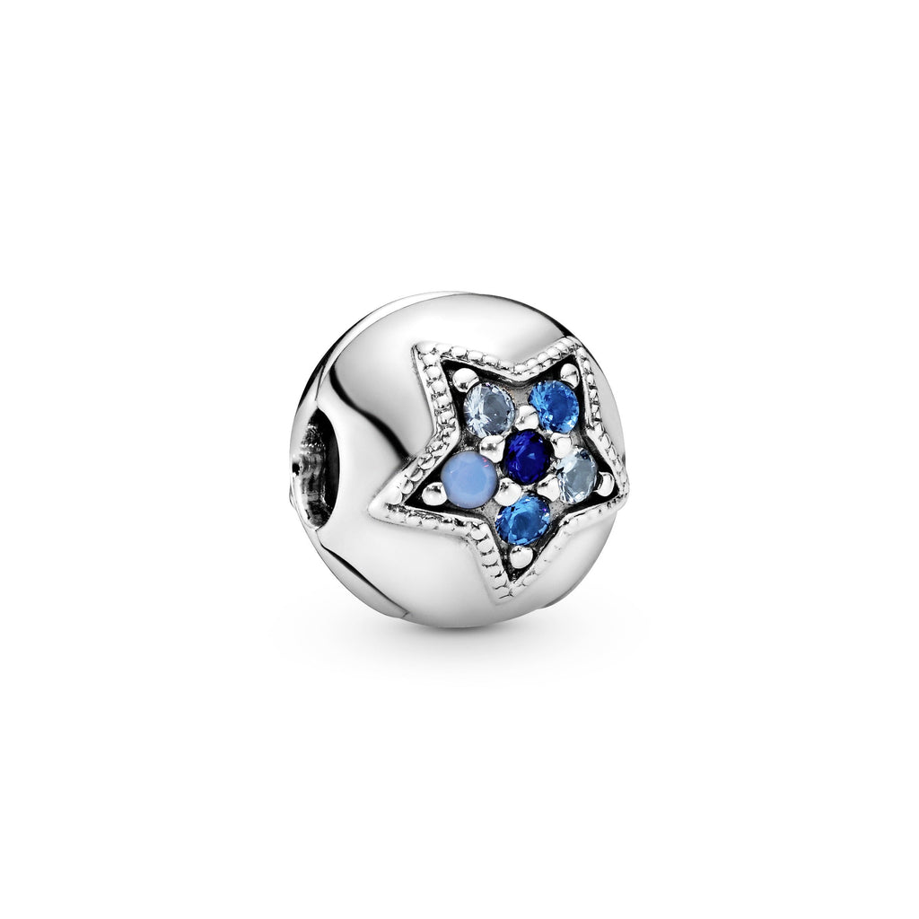 PANDORA Bright Blue Star Clip Charm Charms Bracelet Charm Jewelry Gift