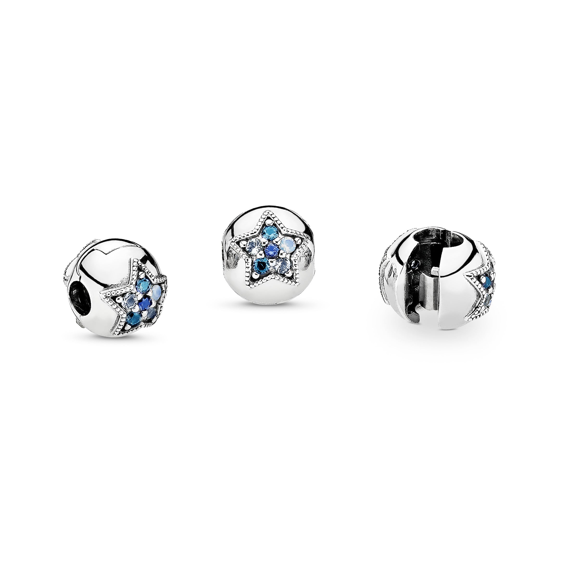 PANDORA Bright Blue Star Clip Charm Charms Bracelet Charm Jewelry Gift