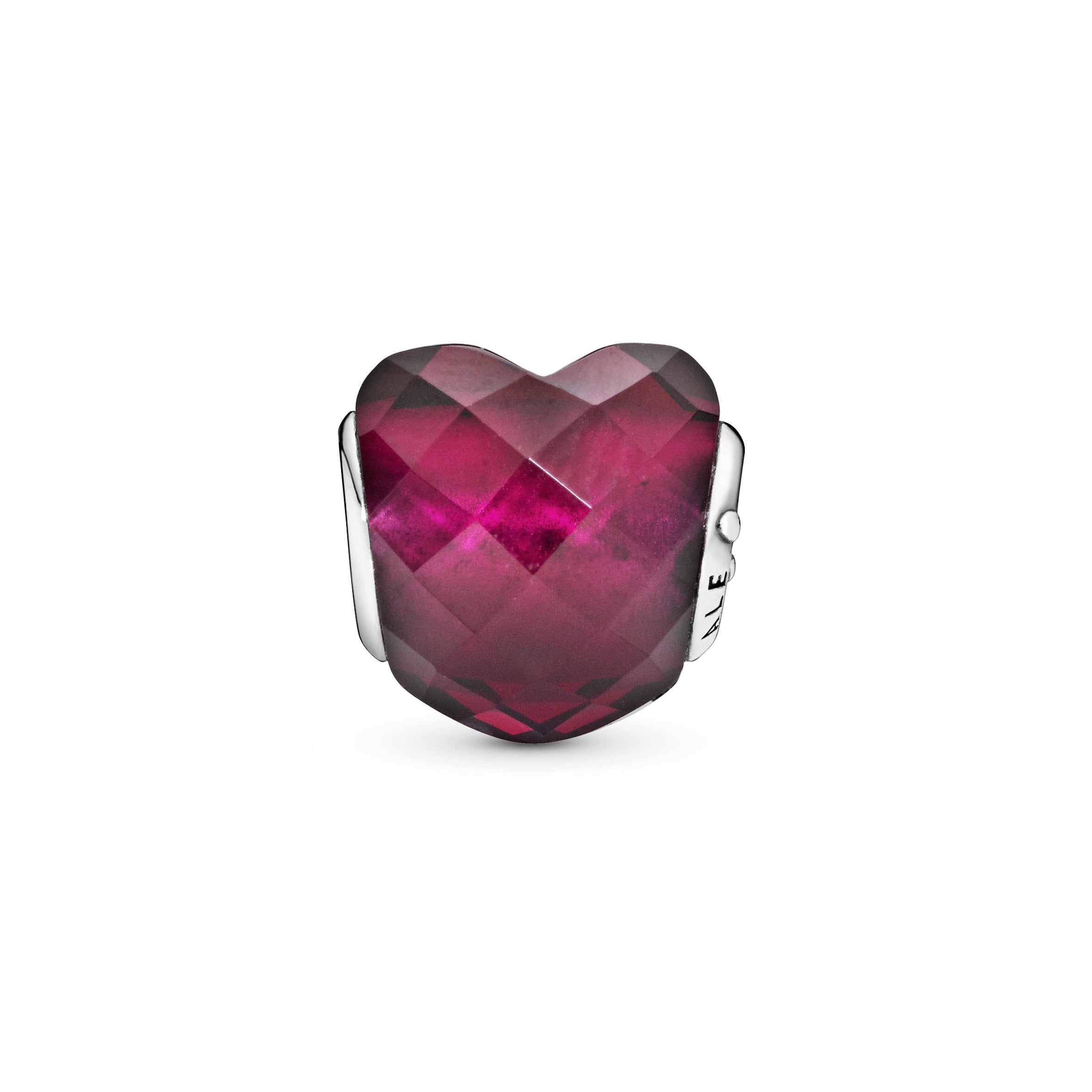 PANDORA Fuchsia Pink Heart Charm Sterling Silver Red Charms Bracelet Charm Jewelry Gift