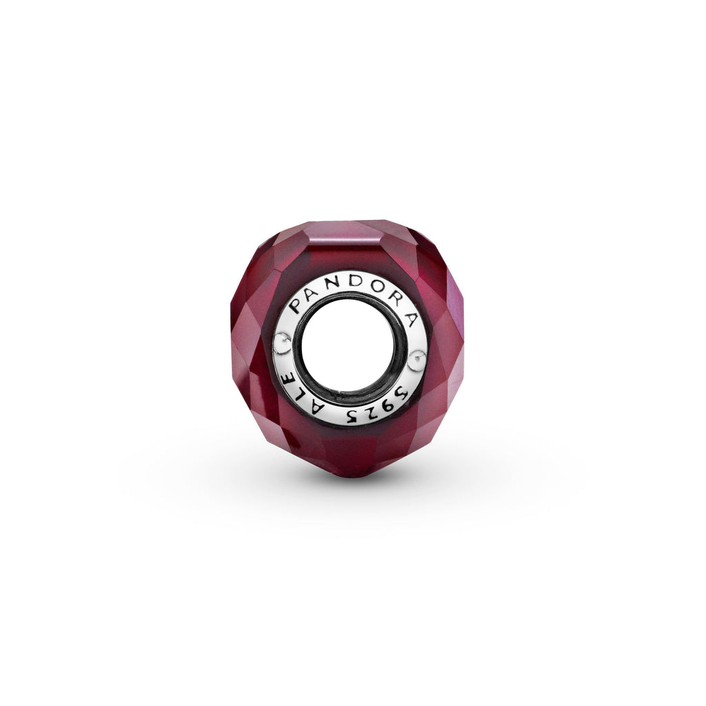 PANDORA Fuchsia Pink Heart Charm Sterling Silver Red Charms Bracelet Charm Jewelry Gift