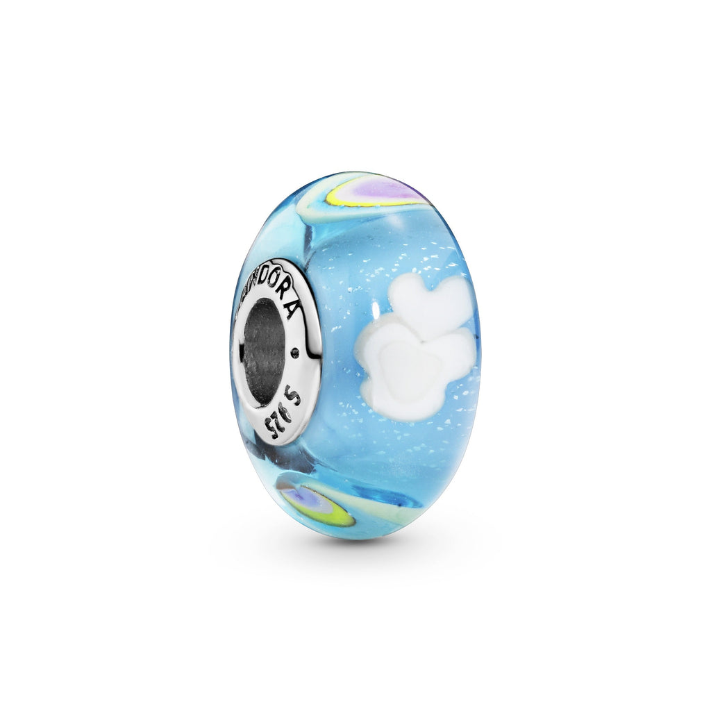 PANDORA Rainbow Murano Glass Charm Blue Nature Charms Bracelet Charm Jewelry Gift