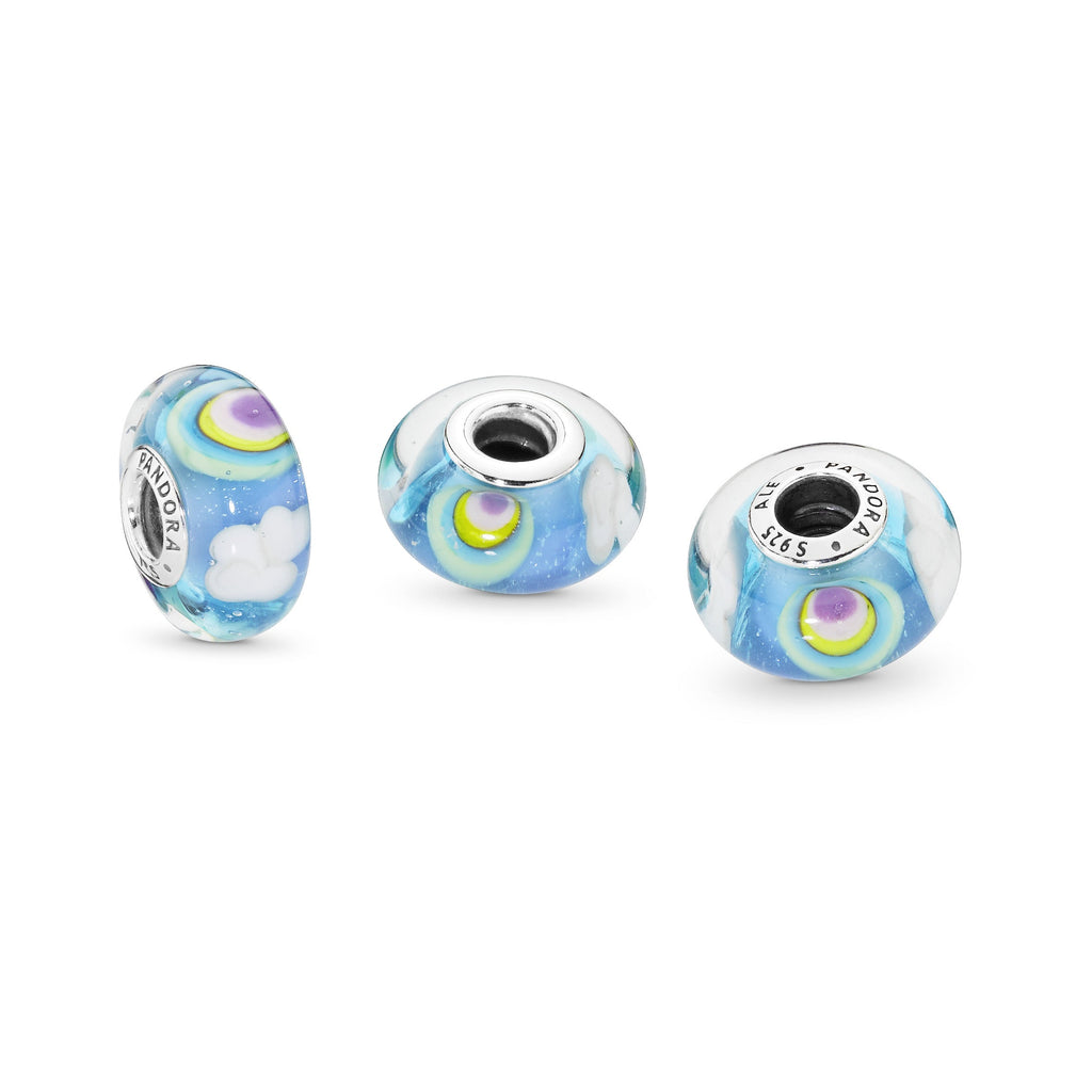 PANDORA Rainbow Murano Glass Charm Blue Nature Charms Bracelet Charm Jewelry Gift