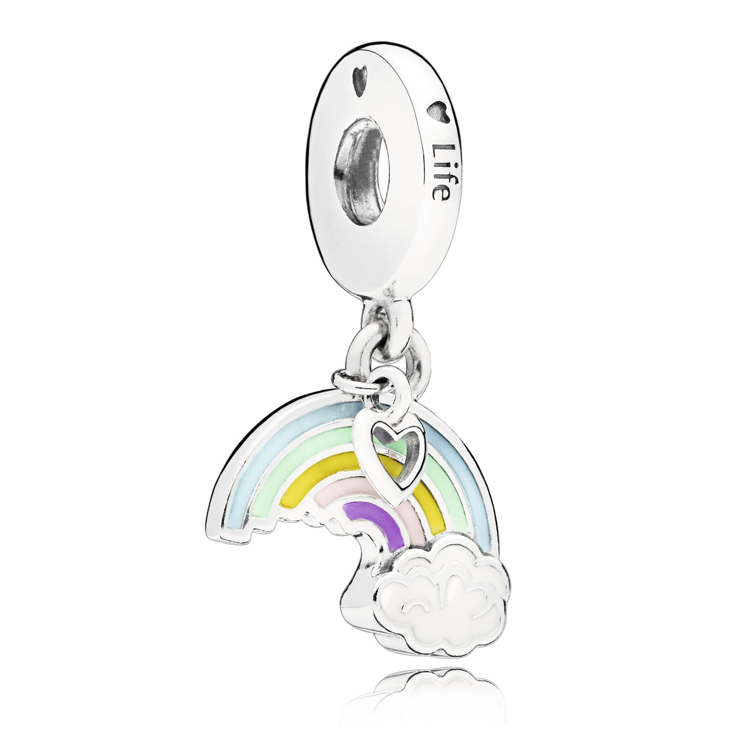 PANDORA Rainbow And Cloud Dangle Charm Cubic Zirconia Silver Charms Bracelet Charm Jewelry Gift