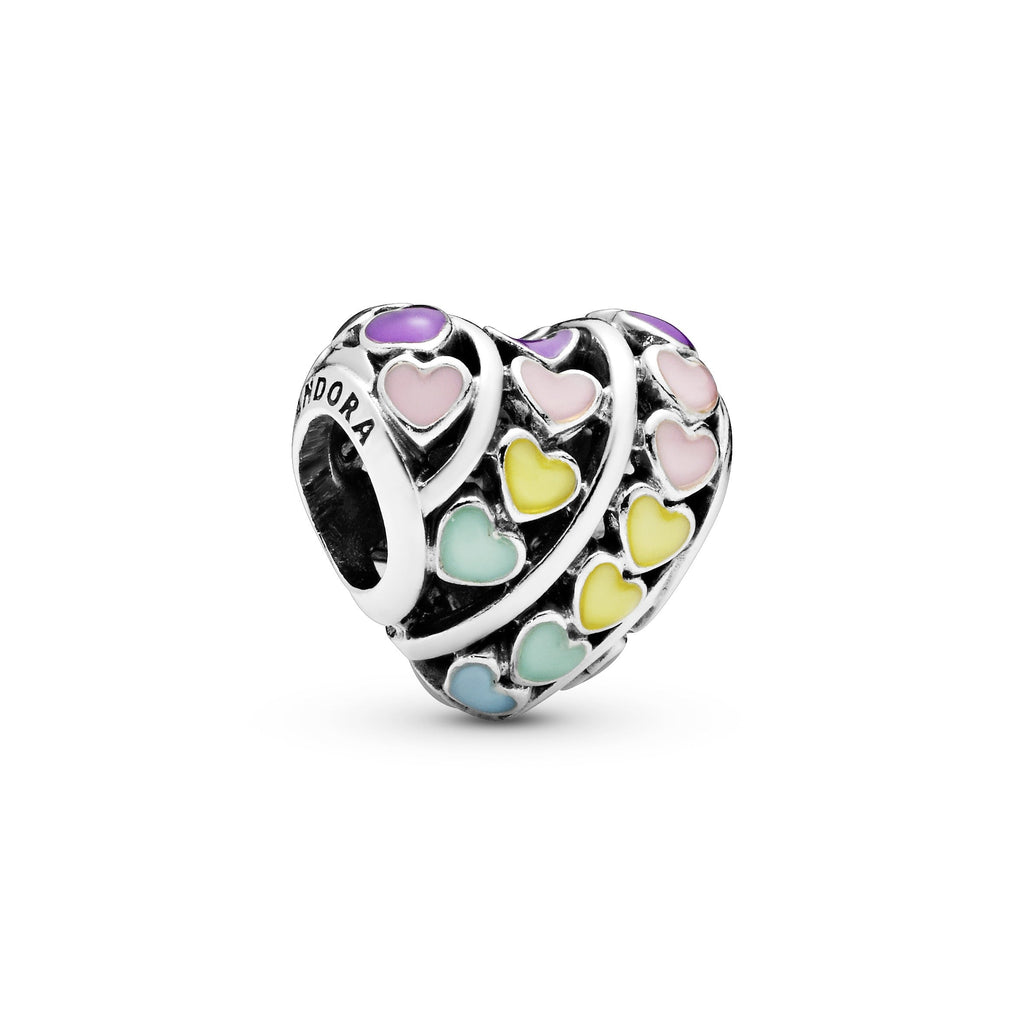 PANDORA Rainbow Hearts Charm Sterling Silver Charms Bracelet Charm Jewelry Gift