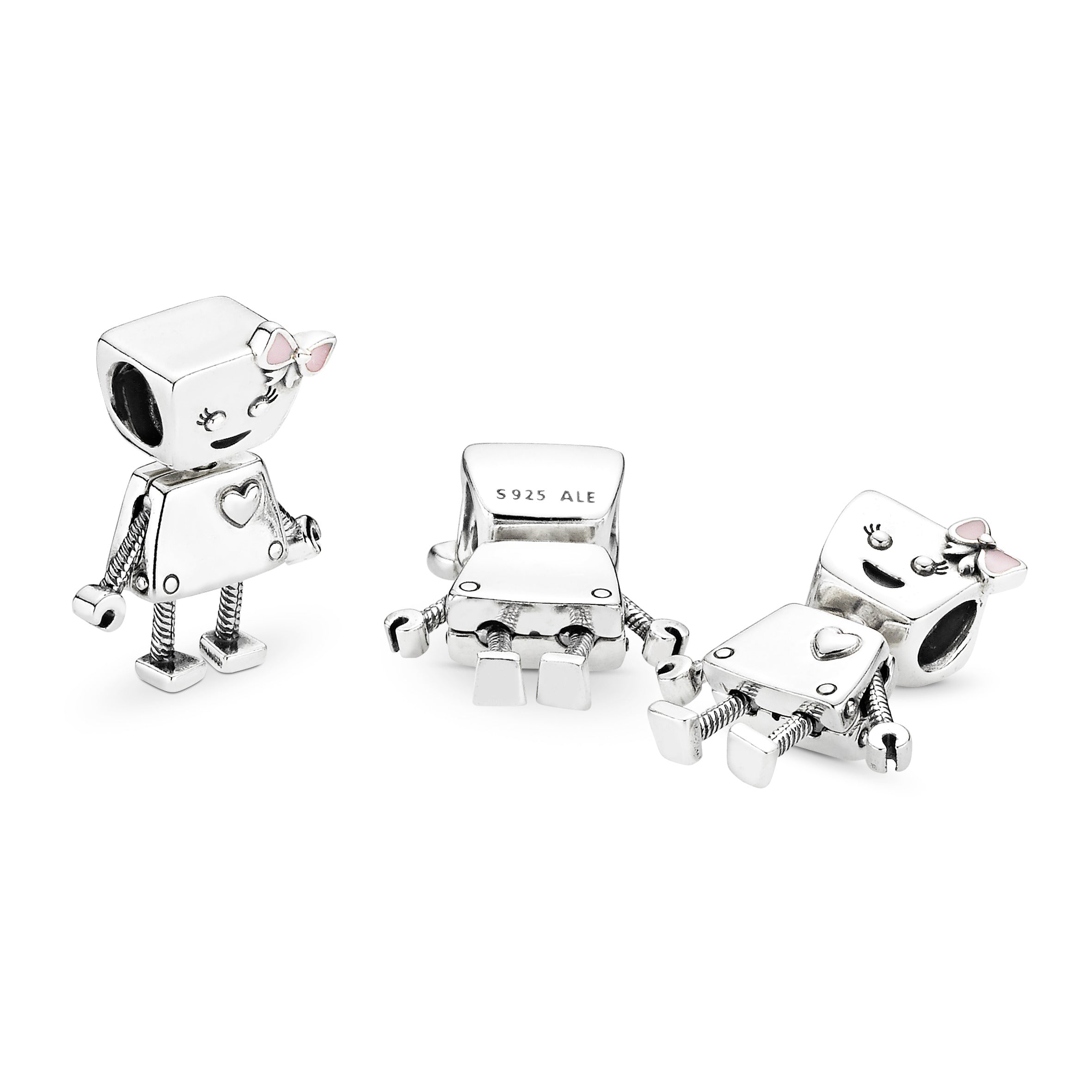 PANDORA Bella Bot Charm Enamel Silver PANDORA Friends Charms Bracelet Charm Jewelry Gift