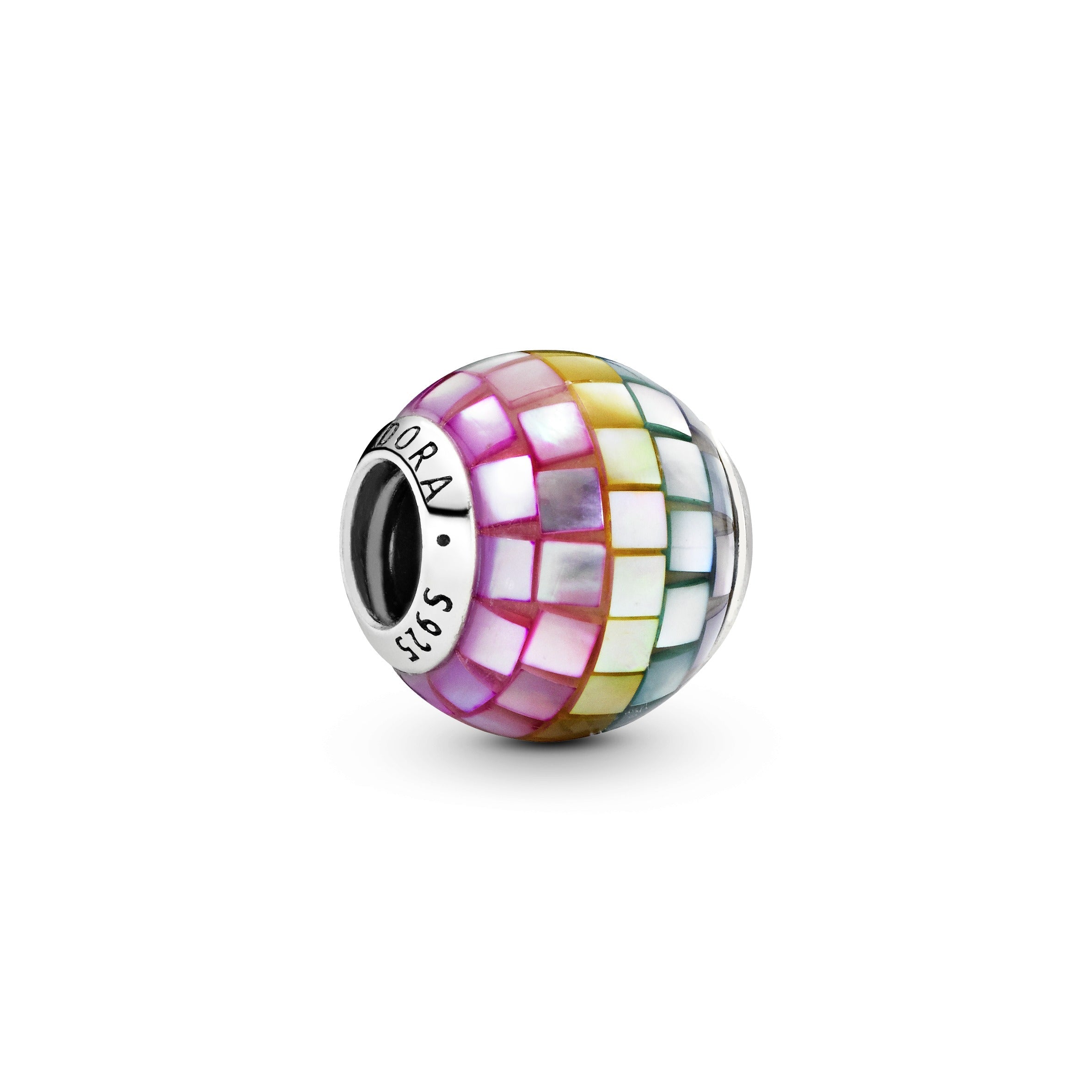 PANDORA Rainbow Mosaic Charm Sterling Silver Multi-colour Charms Bracelet Charm Jewelry Gift