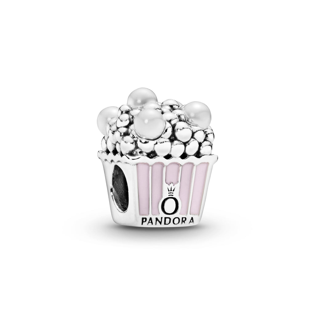 PANDORA Pink Popcorn Charm Enamel Charms Bracelet Charm Jewelry Gift