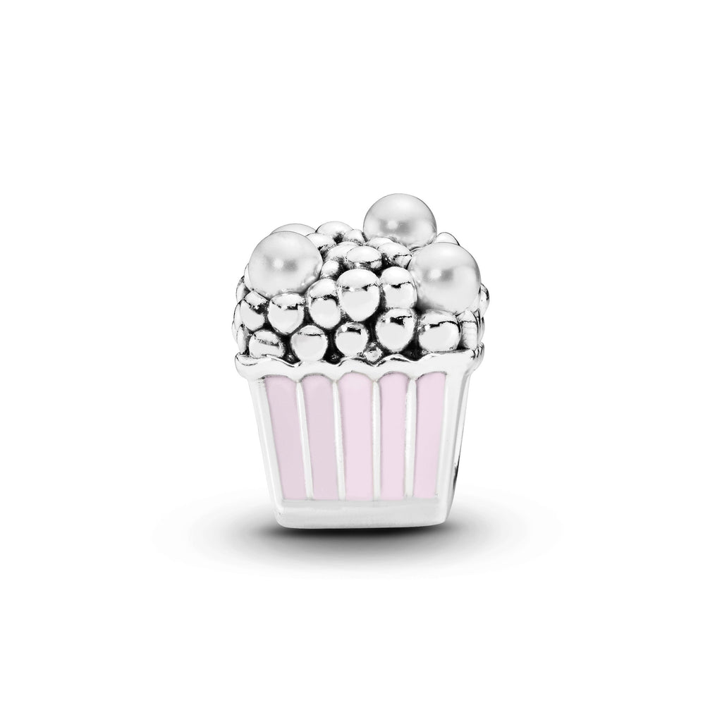 PANDORA Pink Popcorn Charm Enamel Charms Bracelet Charm Jewelry Gift