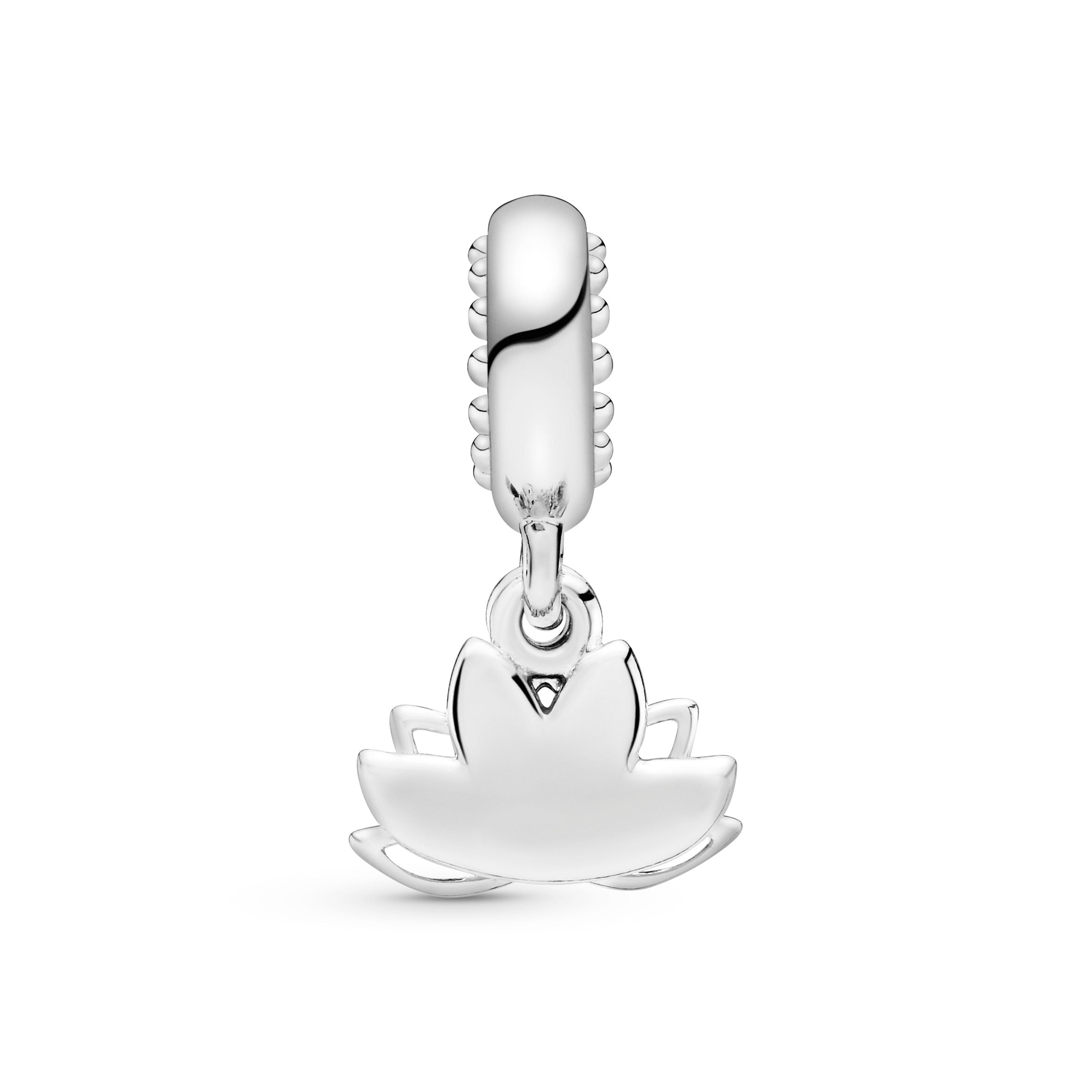 PANDORA Lotus Flower Dangle Charm Cubic Zirconia Silver Charms Bracelet Charm Jewelry Gift