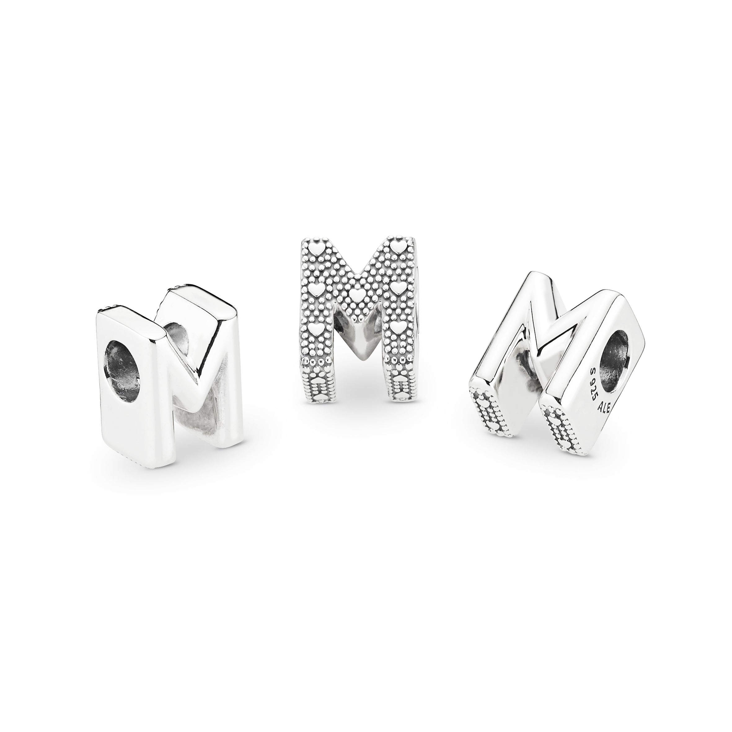 PANDORA Letter M Alphabet Charm Sterling Silver Charms Bracelet Charm Jewelry Gift
