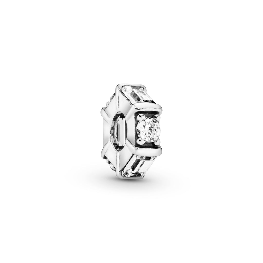 PANDORA Clear Ice Cube Spacer Charm Cubic Zirconia Charms Bracelet Charm Jewelry Gift