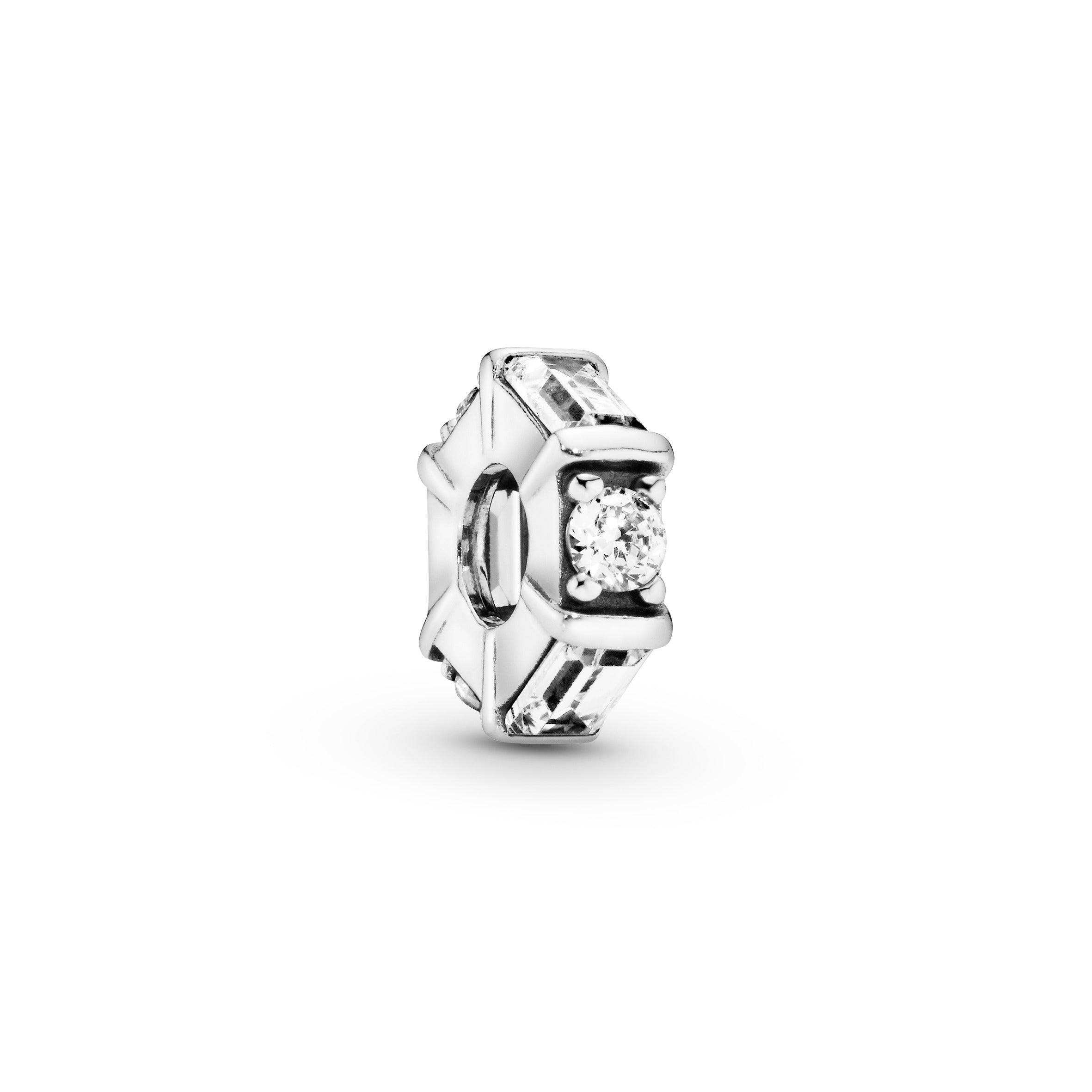 PANDORA Clear Ice Cube Spacer Charm Cubic Zirconia Charms Bracelet Charm Jewelry Gift