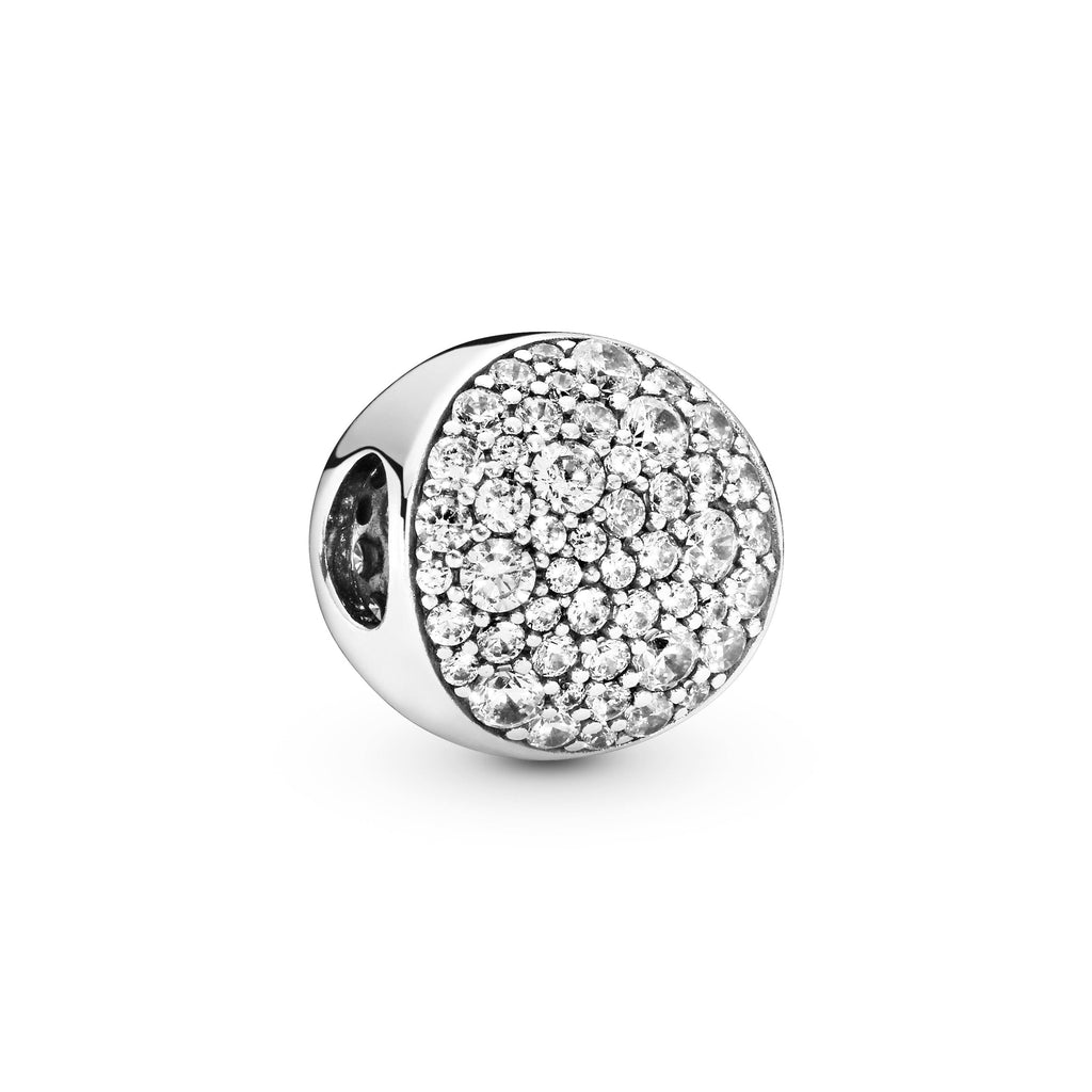 PANDORA Round Pavé Charm Cubic Zirconia Silver Weddings Charms Bracelet Charm Jewelry Gift