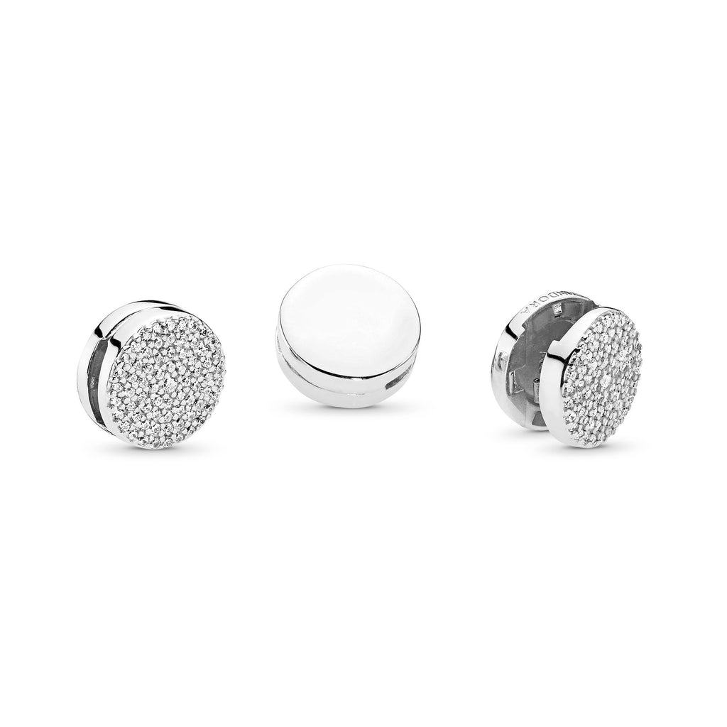 PANDORA Round Pavé Clip Charm Cubic Zirconia Silver Charms Bracelet Charm Jewelry Gift