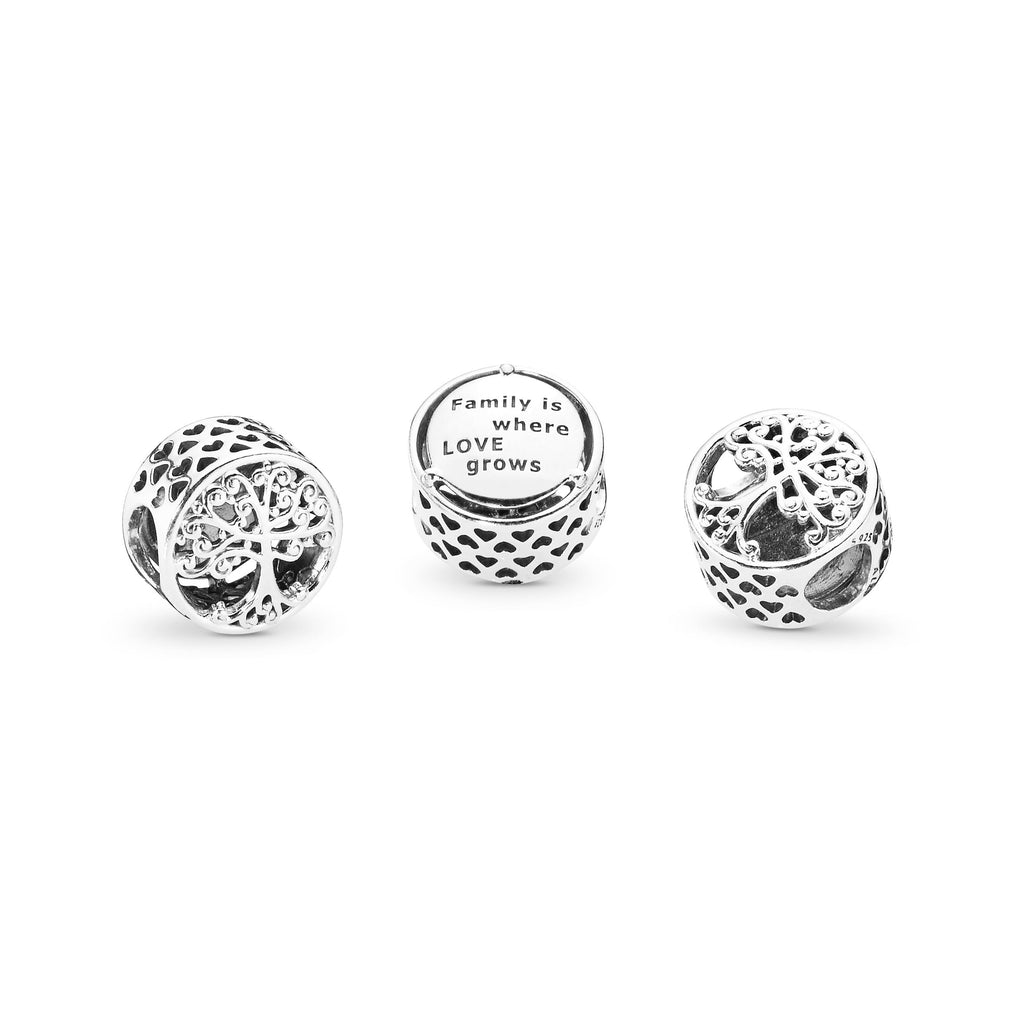PANDORA Openwork Family Roots Charm Sterling Silver Charms Bracelet Charm Jewelry Gift