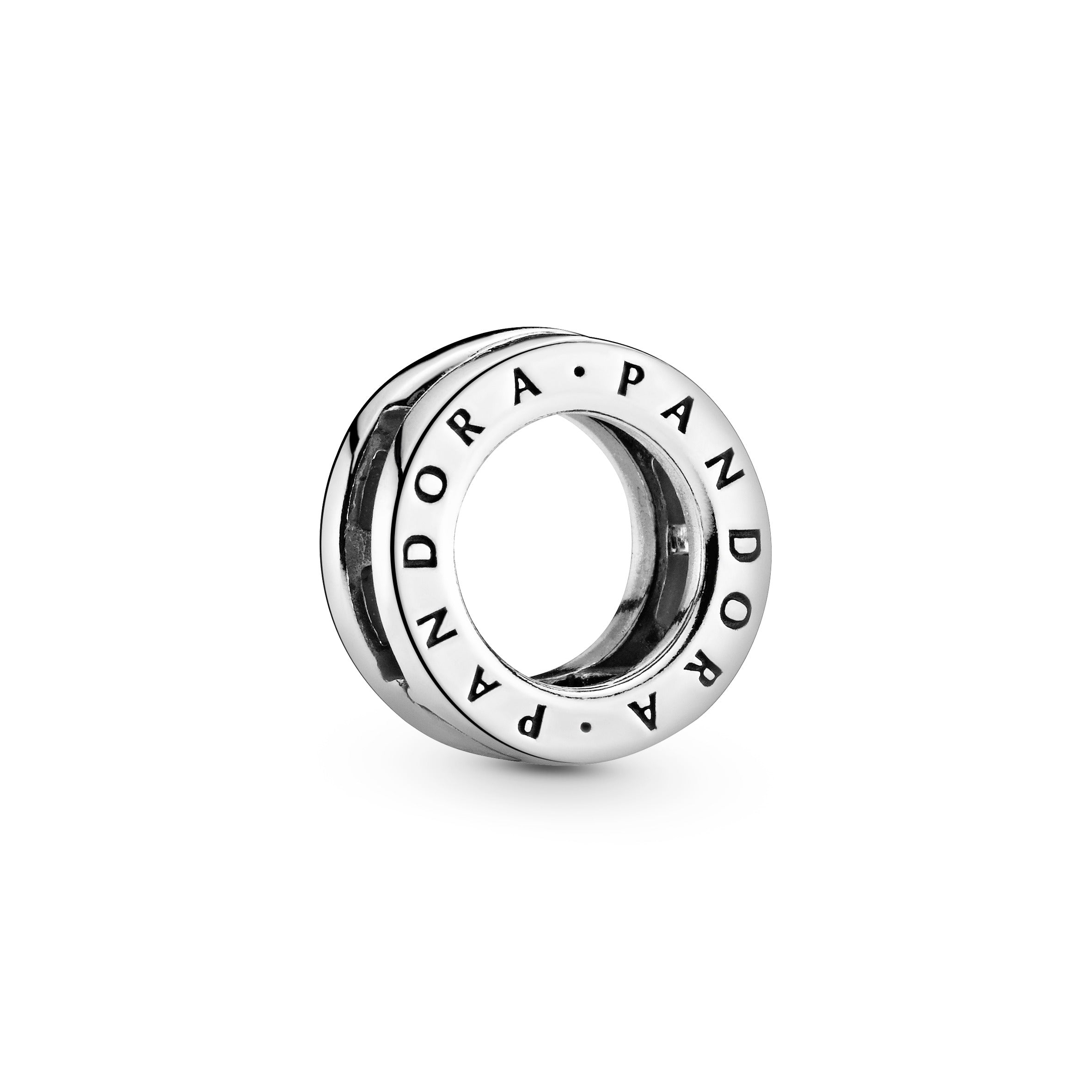 PANDORA Logo Circle Clip Charm Sterling Silver Charms Bracelet Charm Jewelry Gift