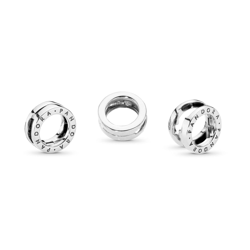 PANDORA Logo Circle Clip Charm Sterling Silver Charms Bracelet Charm Jewelry Gift