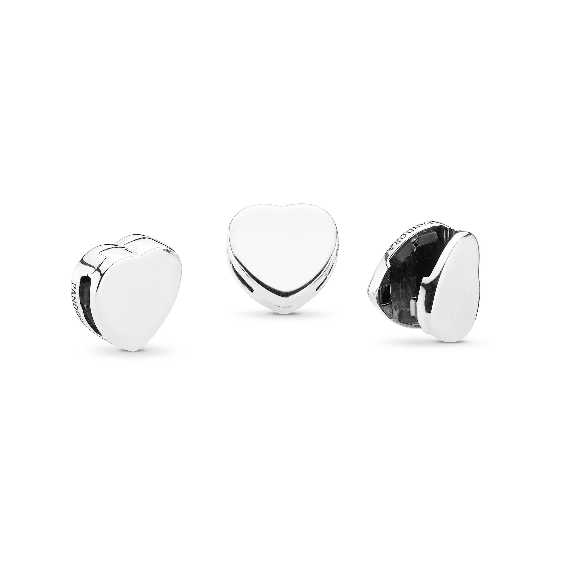 PANDORA Simple Heart Clip Charm Sterling Silver Love Charms Bracelet Charm Jewelry Gift