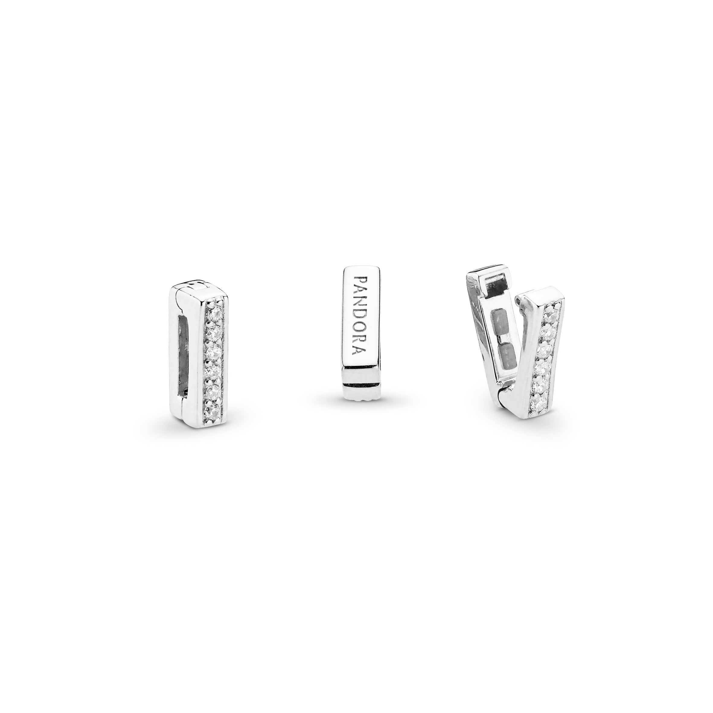 PANDORA Sparkling Clip Charm Cubic Zirconia Silver Charms Bracelet Charm Jewelry Gift