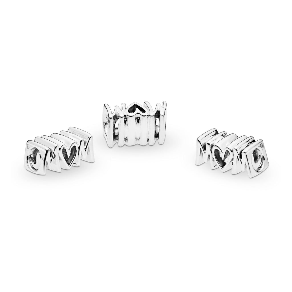 PANDORA Mum Script Charm Sterling Silver Charms Bracelet Charm Jewelry Gift