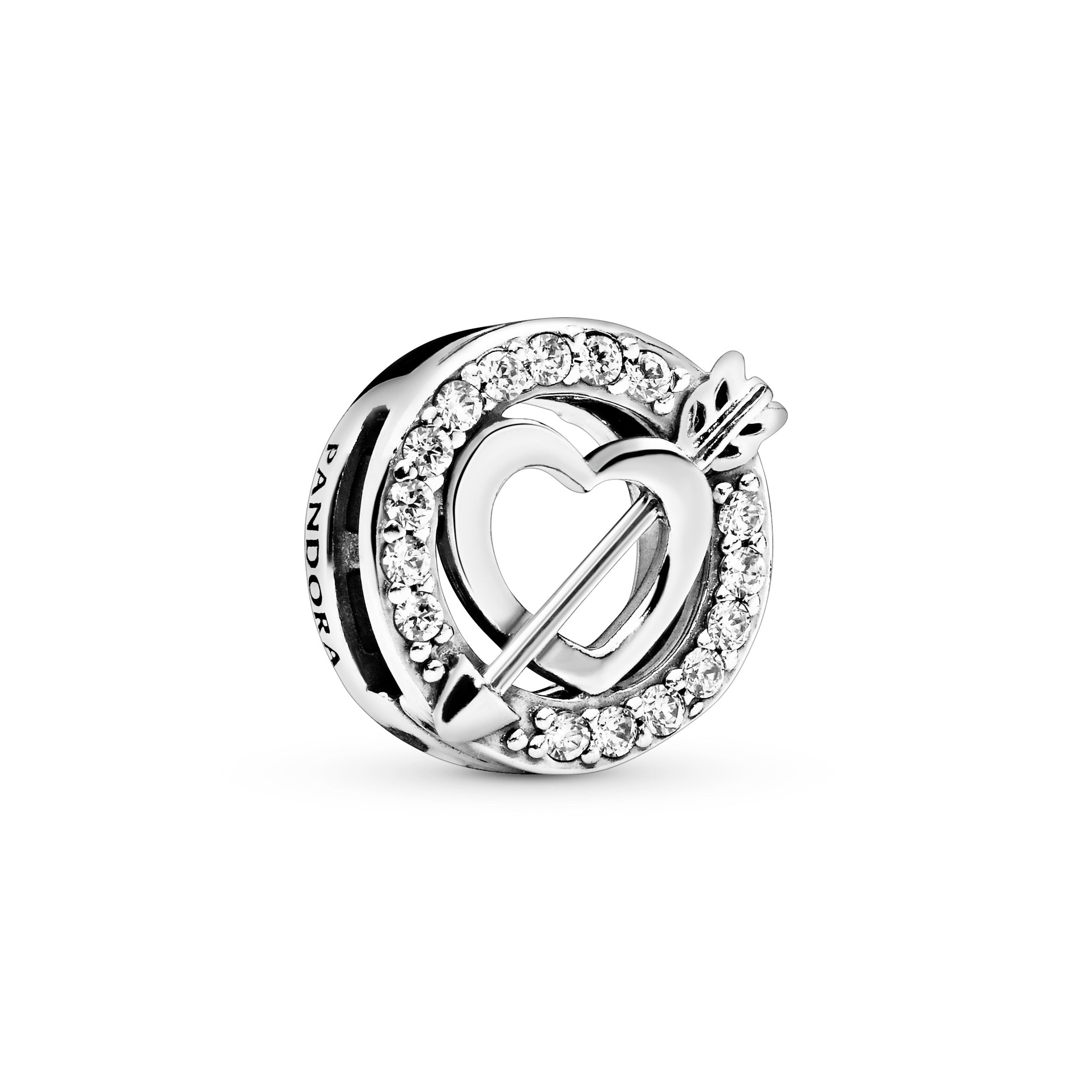 PANDORA Asymmetrical Heart And Arrow Clip Charm Cubic Zirconia Silver Love Charms Bracelet Charm Jewelry Gift