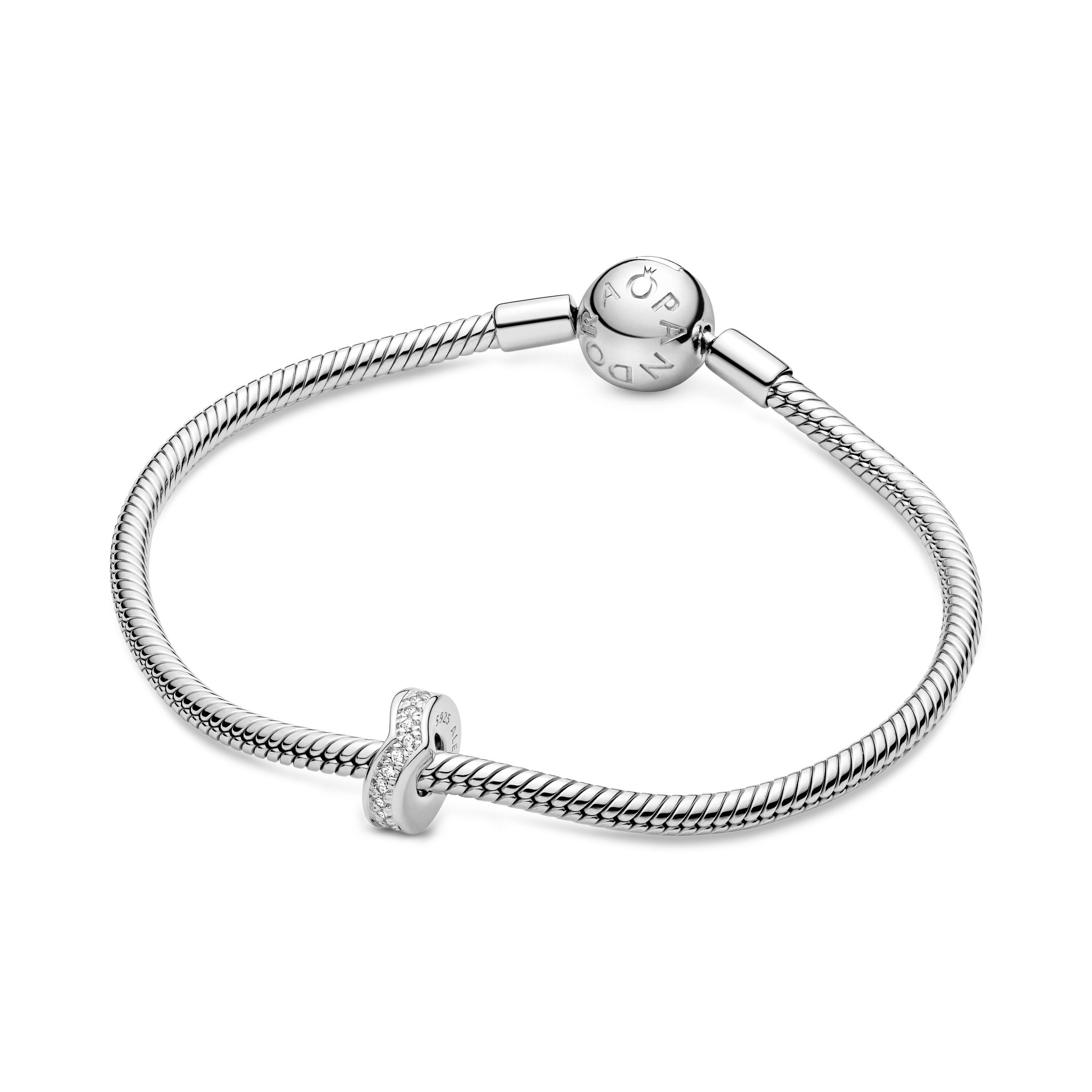 PANDORA Sparkling Wishbone Spacer Charm Cubic Zirconia Charms Bracelet Charm Jewelry Gift