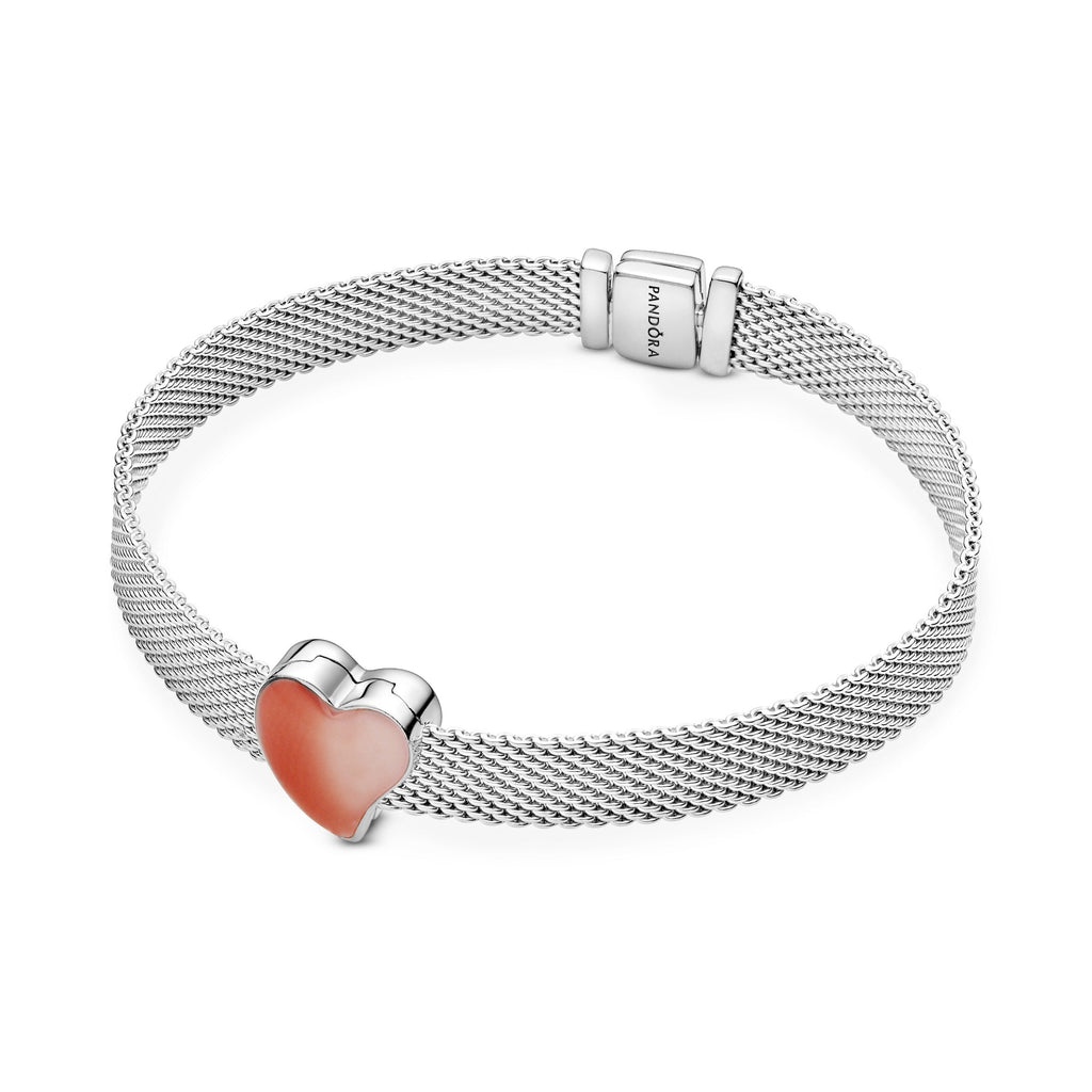 PANDORA Asymmetrical Heart Clip Charm Enamel Charms Bracelet Charm Jewelry Gift