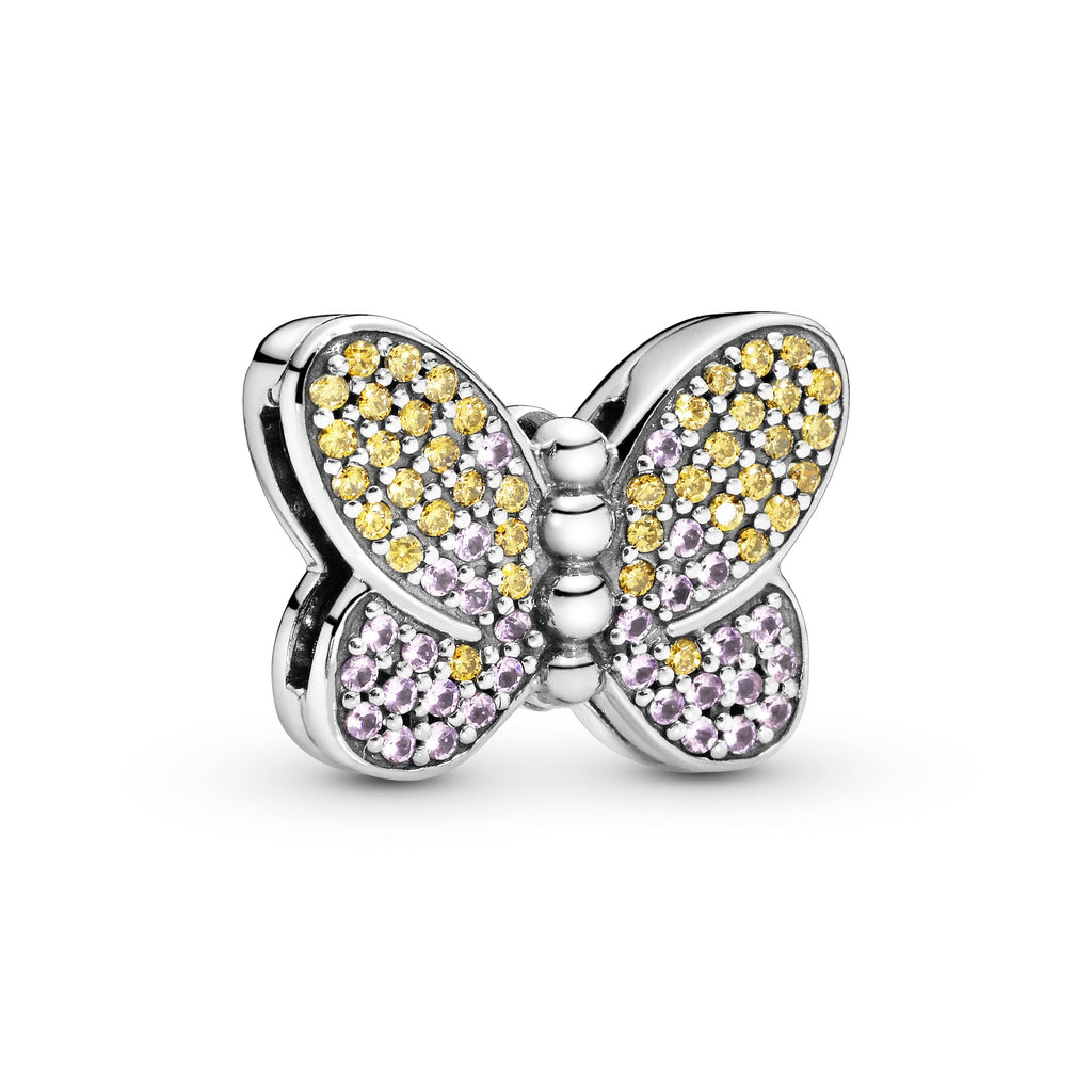 PANDORA Pavé Butterfly Clip Charm Charms Bracelet Charm Jewelry Gift