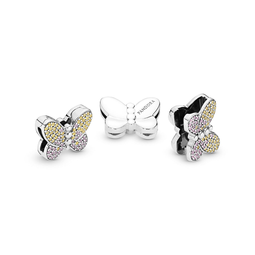 PANDORA Pavé Butterfly Clip Charm Charms Bracelet Charm Jewelry Gift