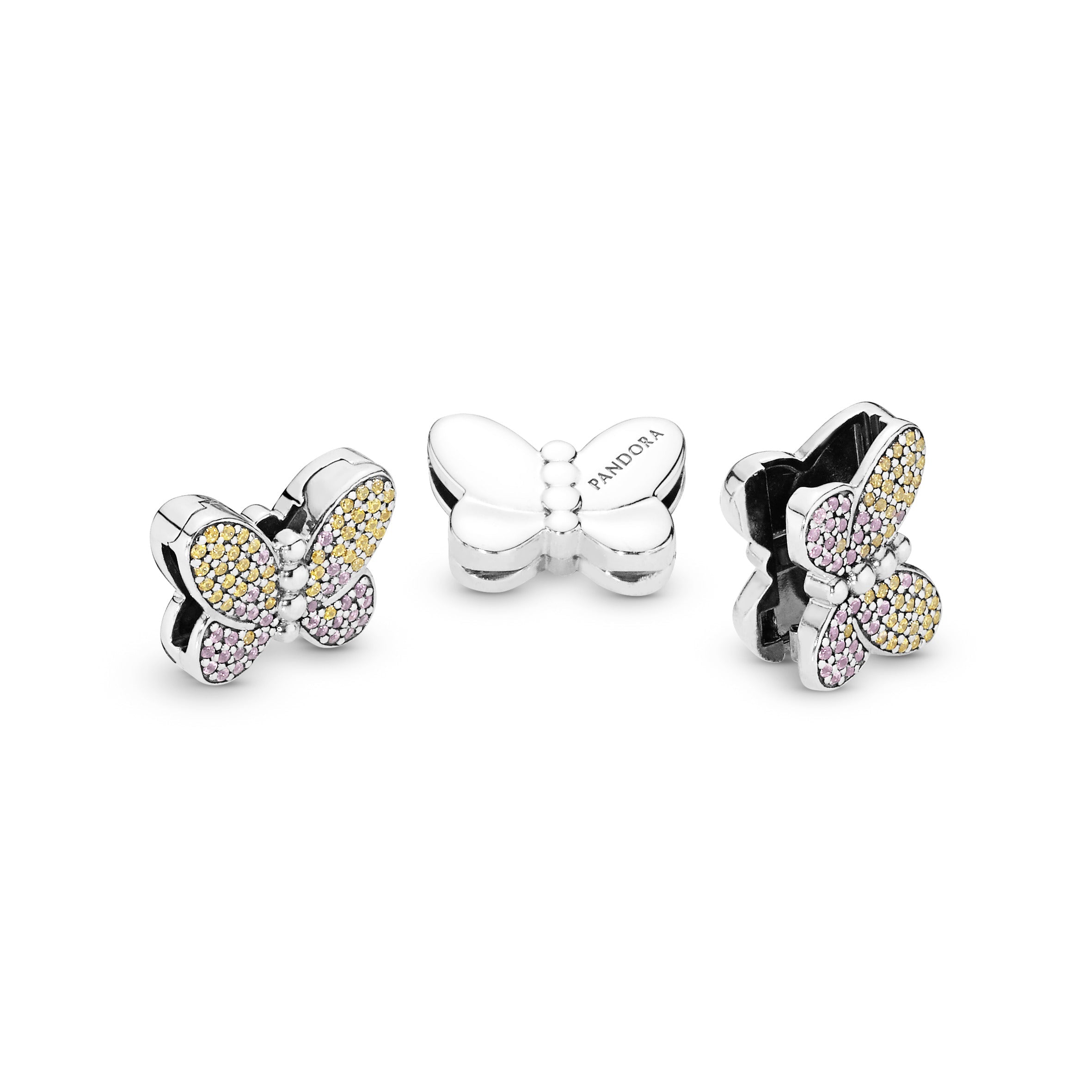 PANDORA Pavé Butterfly Clip Charm Charms Bracelet Charm Jewelry Gift