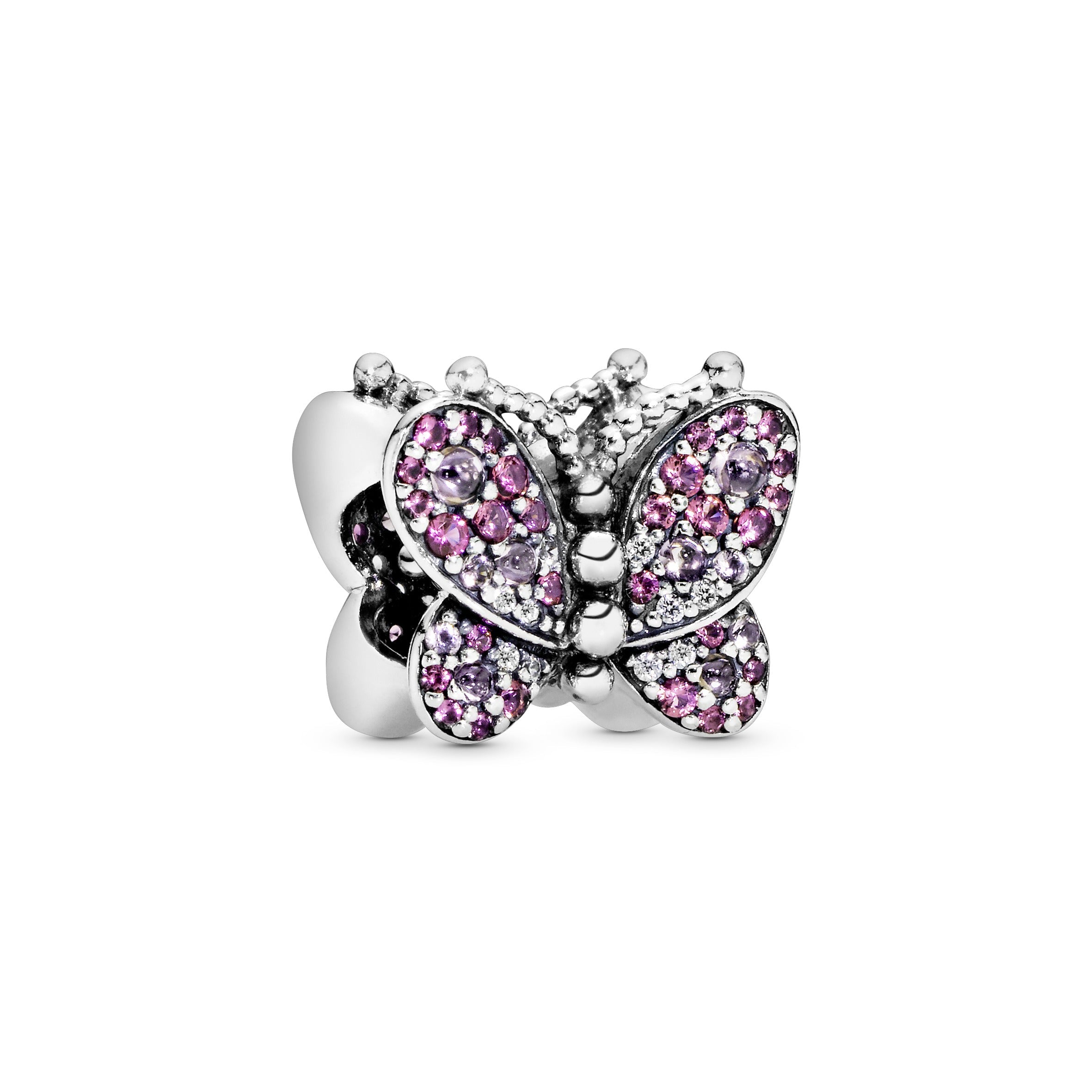 PANDORA Pink Pavé Butterfly Charm Cubic Zirconia Multi-colour Nature Charms Bracelet Charm Jewelry Gift