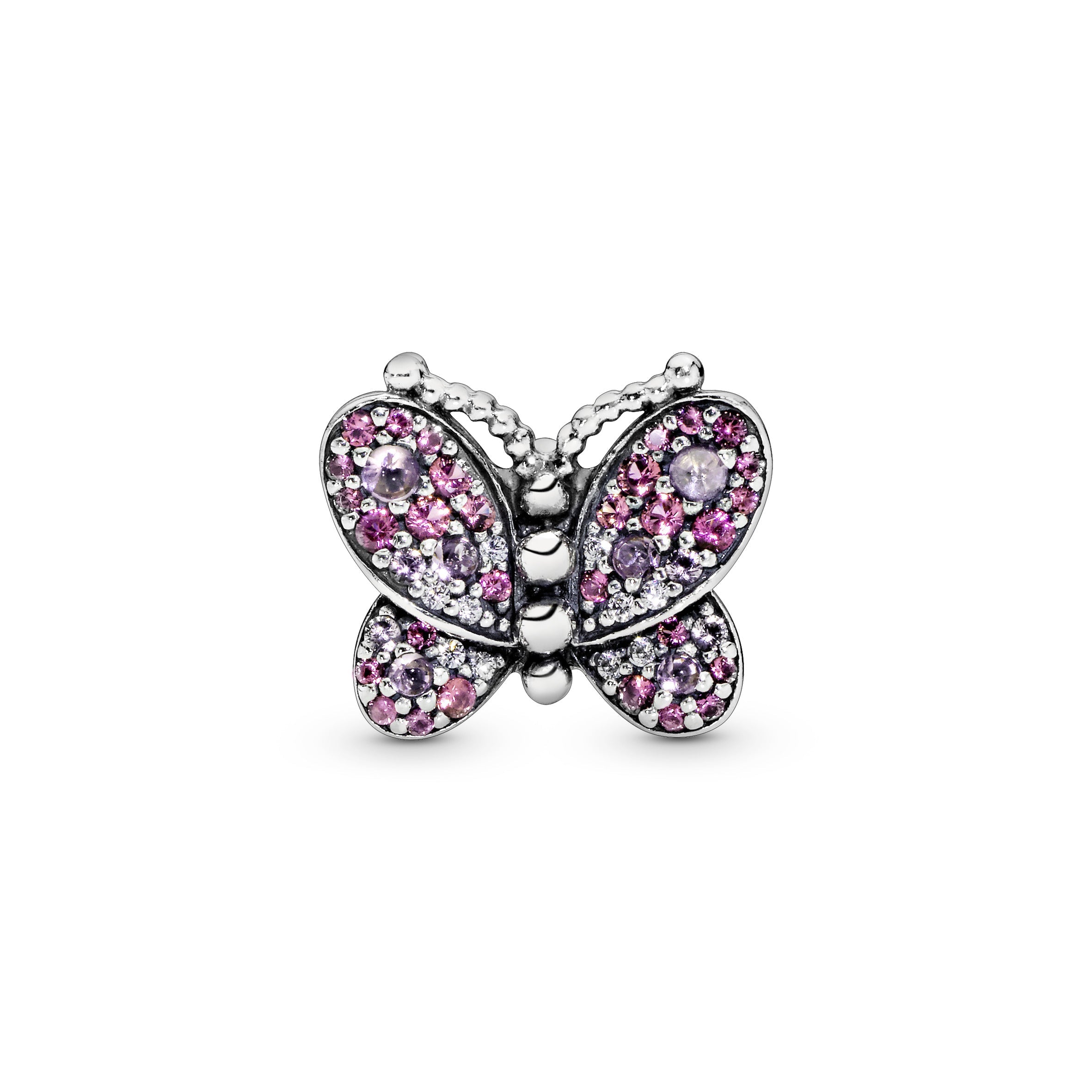 PANDORA Pink Pavé Butterfly Charm Cubic Zirconia Multi-colour Nature Charms Bracelet Charm Jewelry Gift