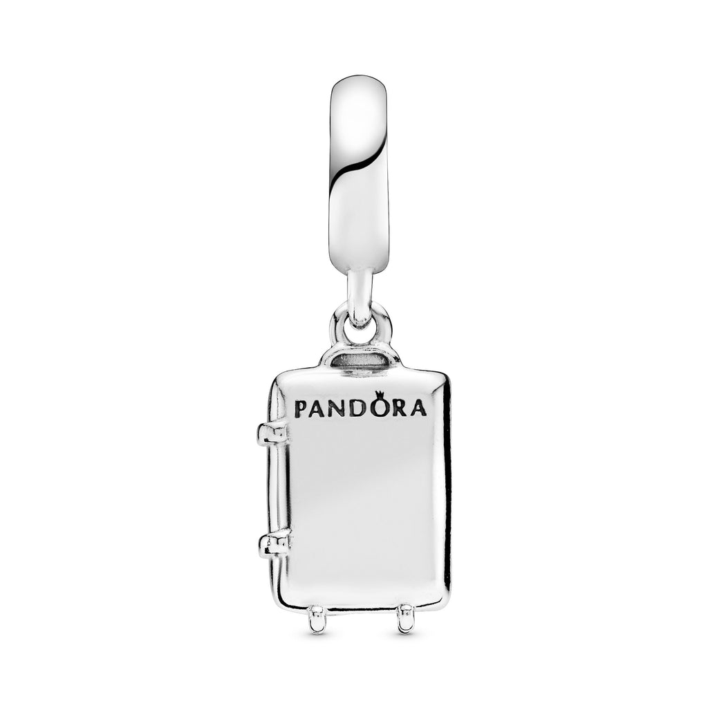 PANDORA Suitcase Dangle Charm Cubic Zirconia Silver Charms Bracelet Charm Jewelry Gift
