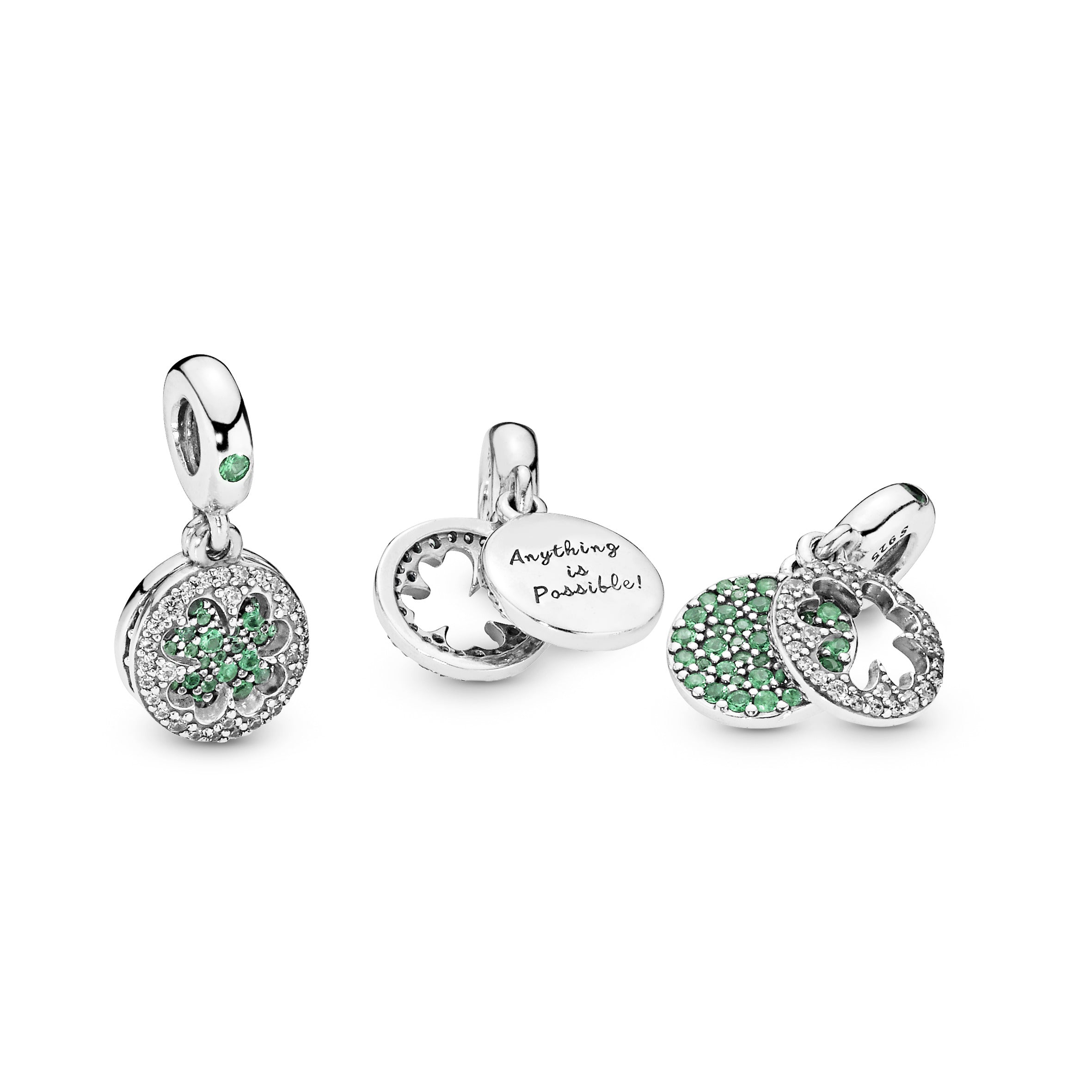 PANDORA Lucky Four Leaf Clover Dangle Charm Sterling Silver Charms Bracelet Charm Jewelry Gift