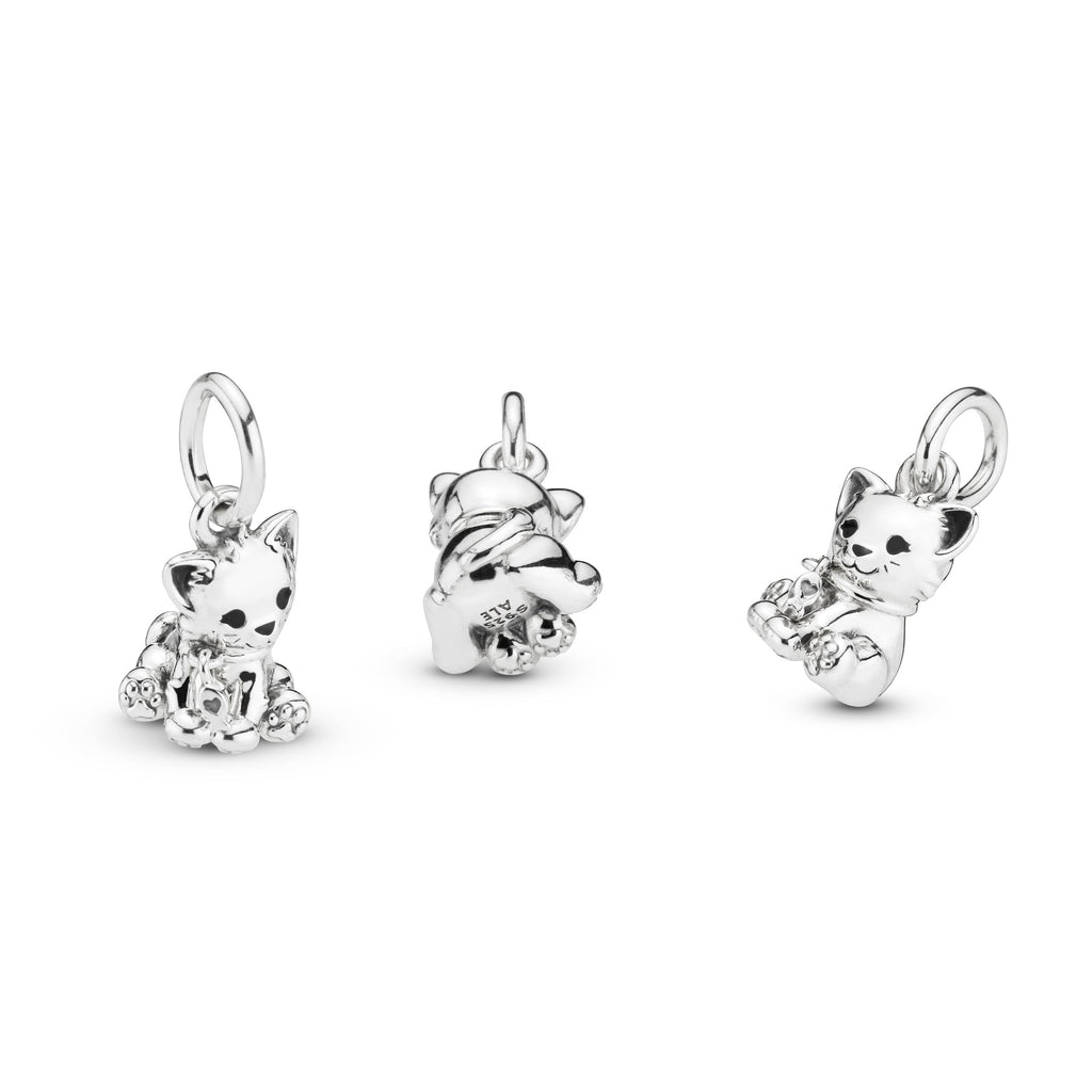 PANDORA Kitty-Cat Dangle Charm Sterling Silver Charms Bracelet Charm Jewelry Gift