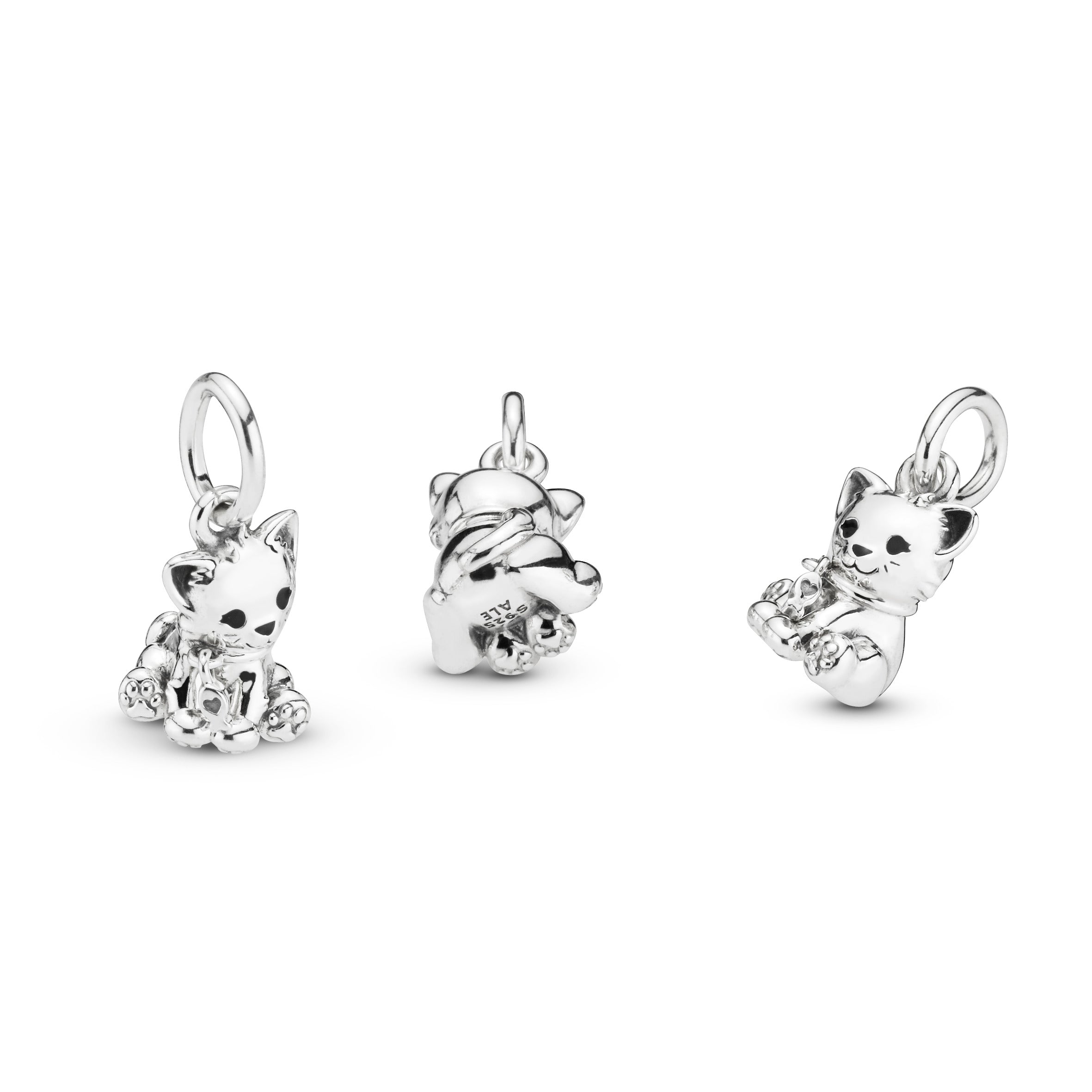 PANDORA Kitty-Cat Dangle Charm Sterling Silver Charms Bracelet Charm Jewelry Gift