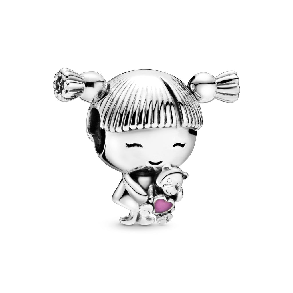 PANDORA Little Girl Charm Cubic Zirconia Silver Charms Bracelet Charm Jewelry Gift
