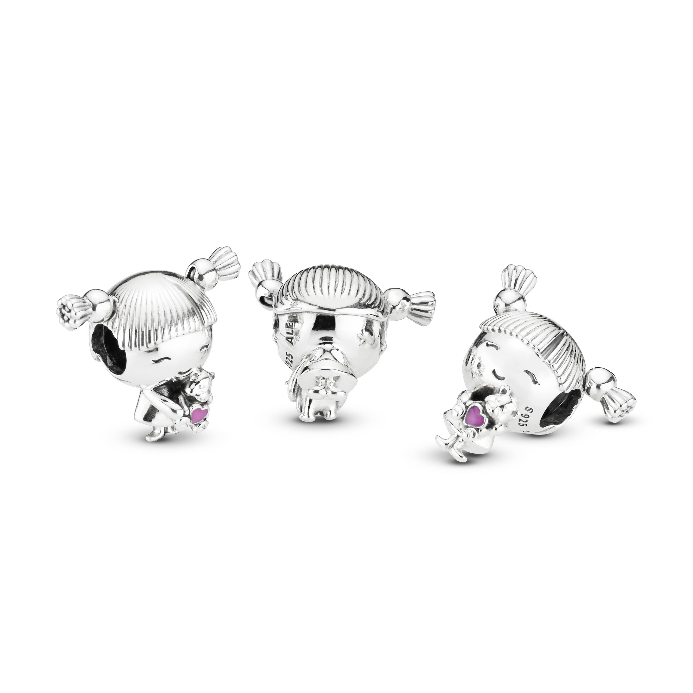 PANDORA Little Girl Charm Cubic Zirconia Silver Charms Bracelet Charm Jewelry Gift